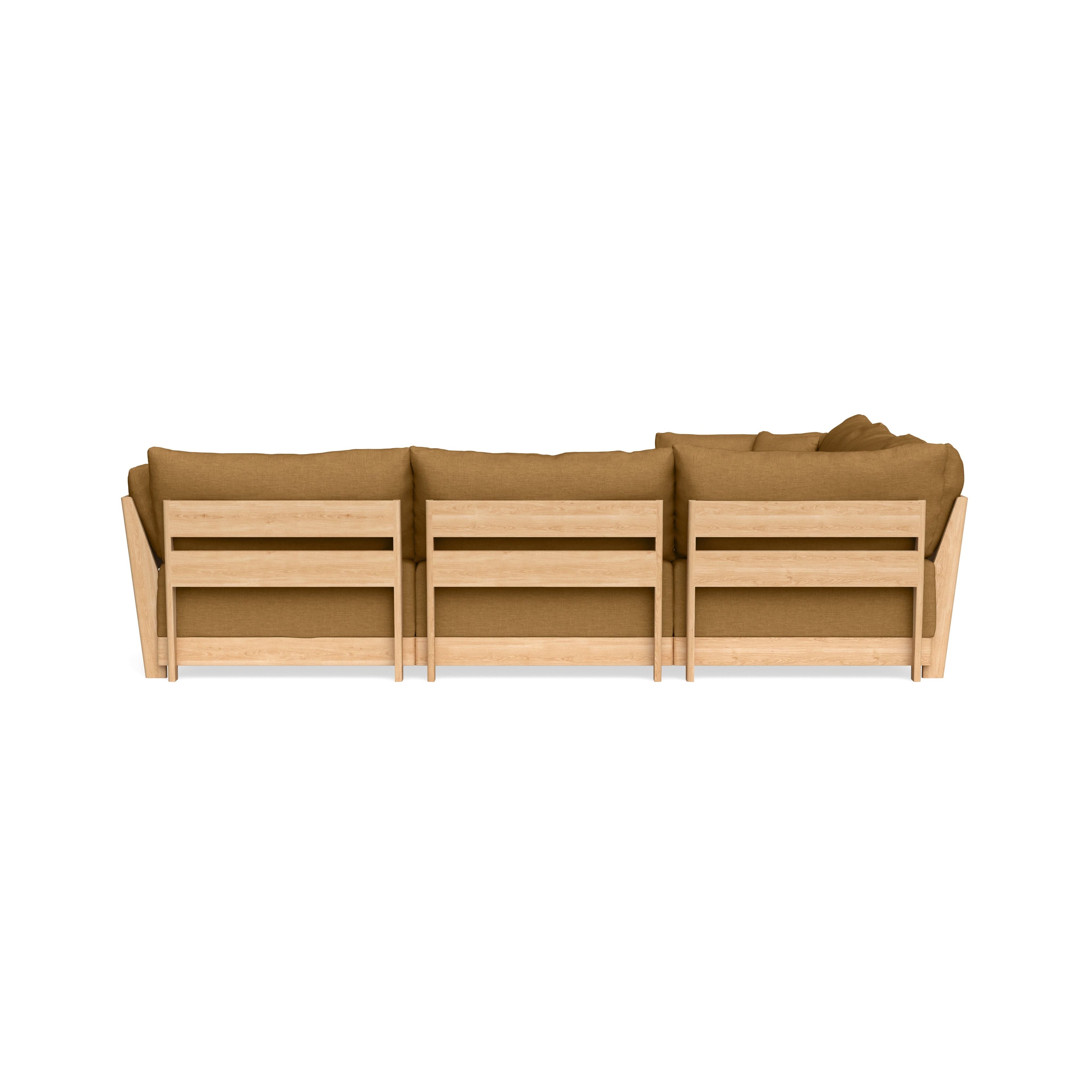 Modular Bondi Latte 5-Seater Corner Sectional + Ottoman in Dijon | Classic Blend