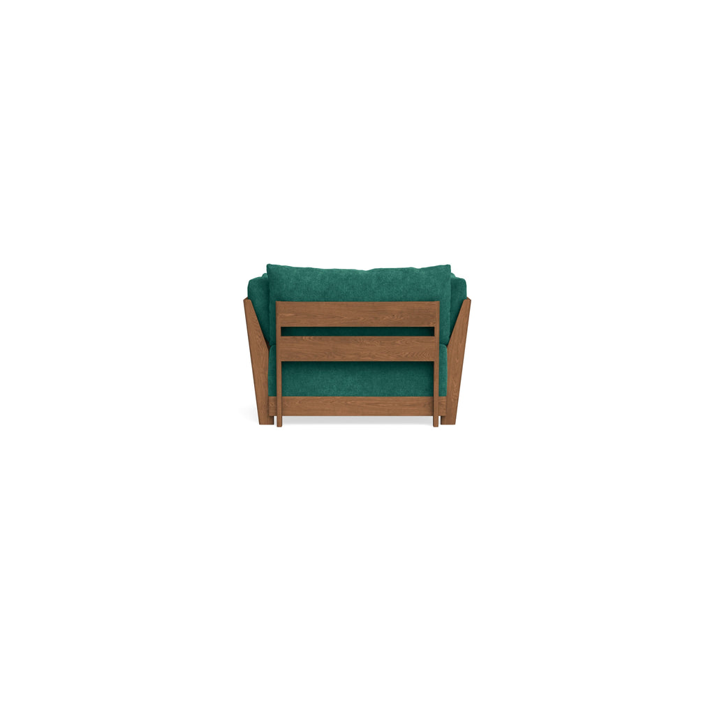 Modular Bondi Espresso Armchair + Ottoman in Jade Green | Memory Foam Blend
