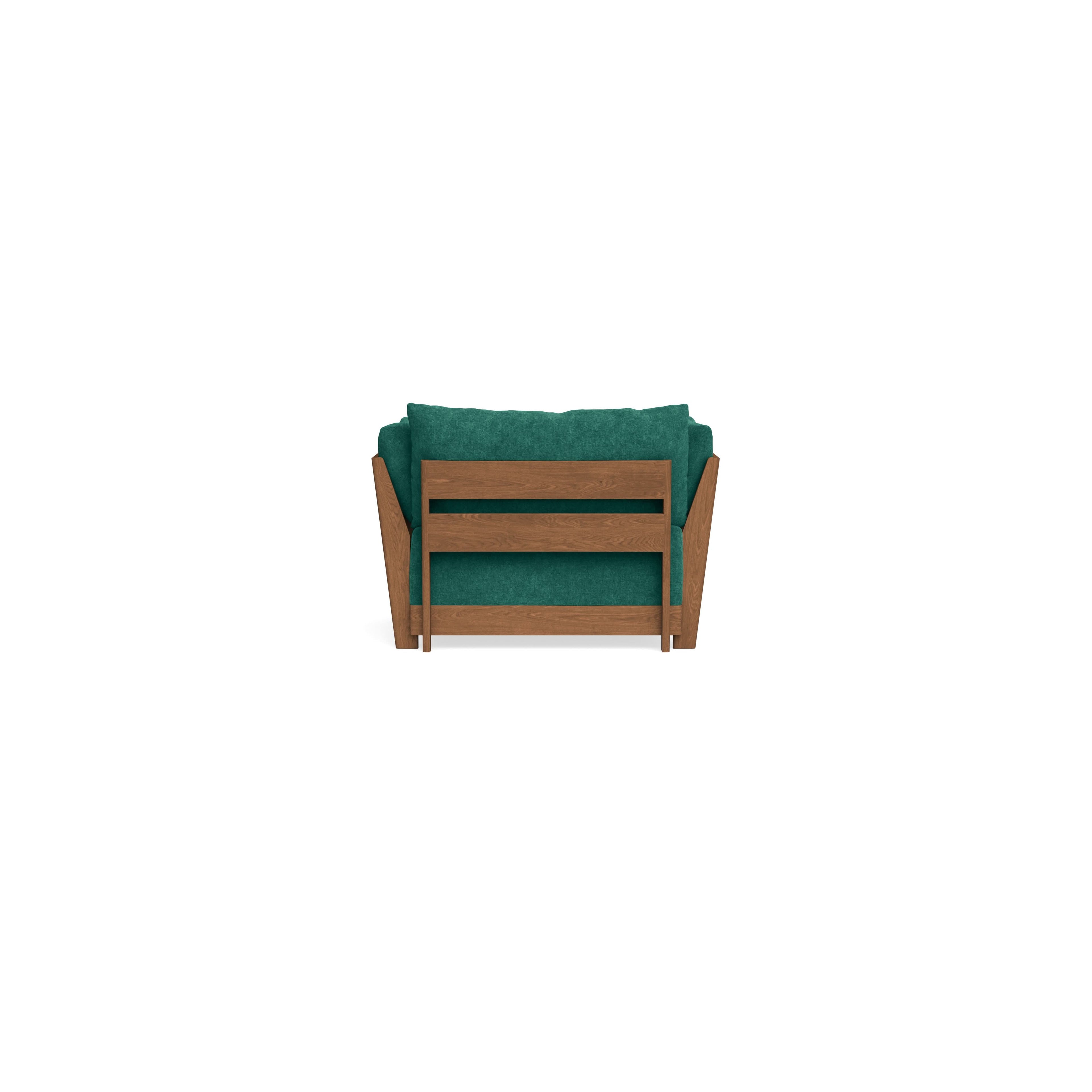 Modular Bondi Espresso Armchair + Ottoman in Jade Green | Memory Foam Blend