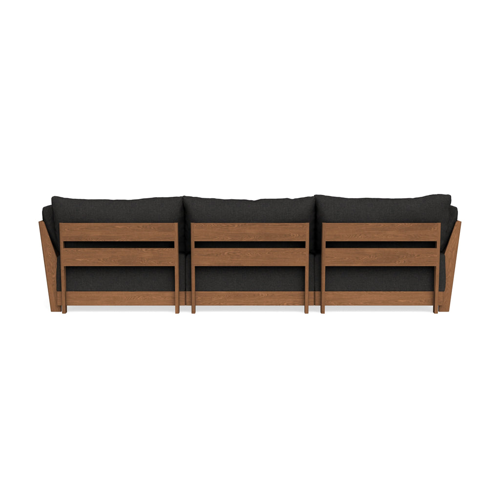 Modular Bondi Espresso 3-Seater Daybed Sofa Sectional in Peppercorn | Memory Foam Blend