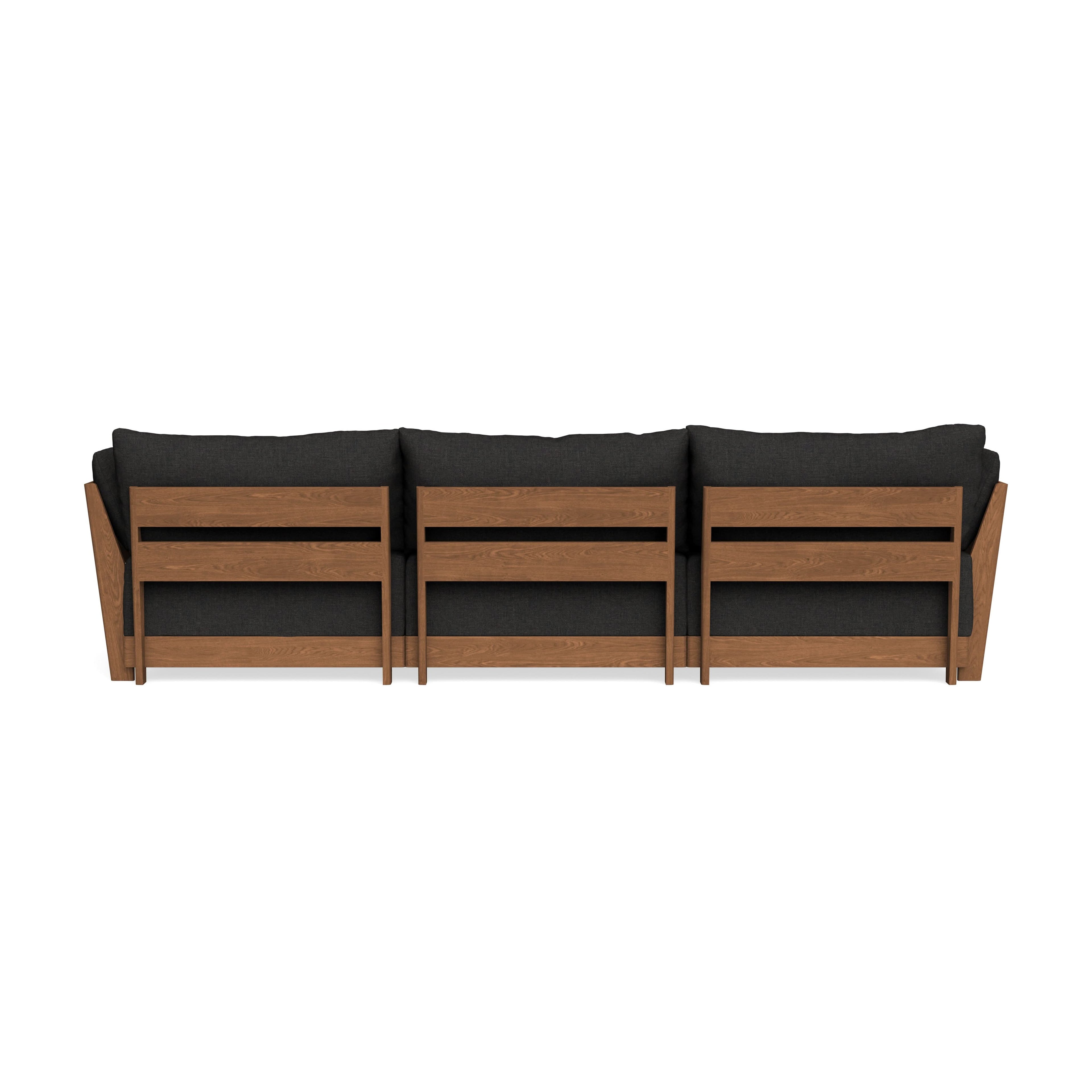 Modular Bondi Espresso 3-Seater Daybed Sofa Sectional in Peppercorn | Memory Foam Blend