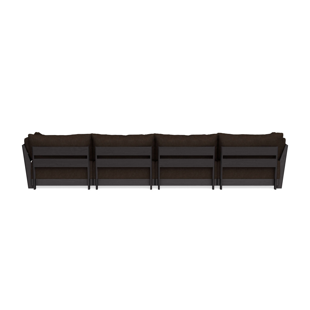Modular Bondi Black 4-Seater U-Sectional in Espresso | Memory Foam Blend