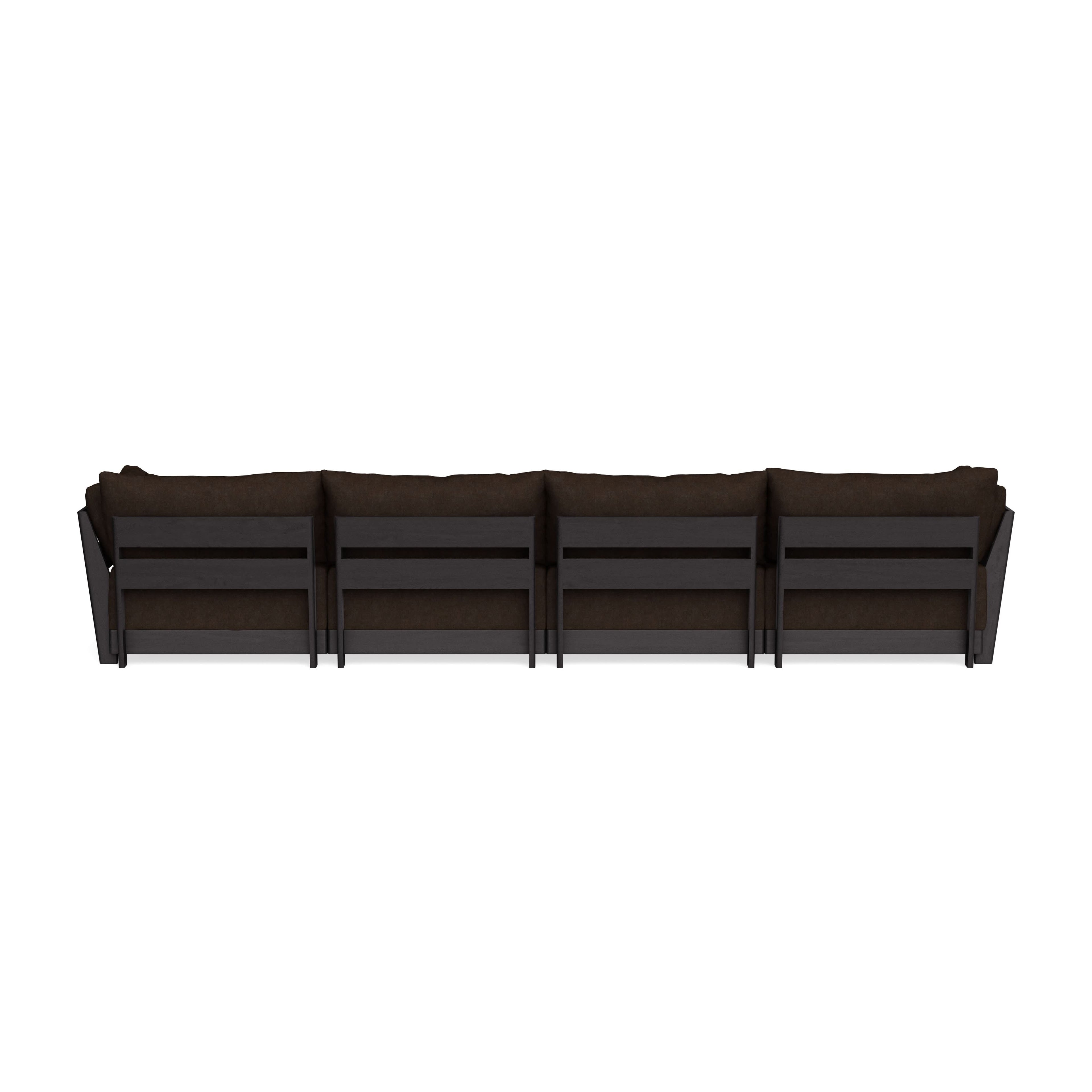 Modular Bondi Black 4-Seater U-Sectional in Espresso | Memory Foam Blend
