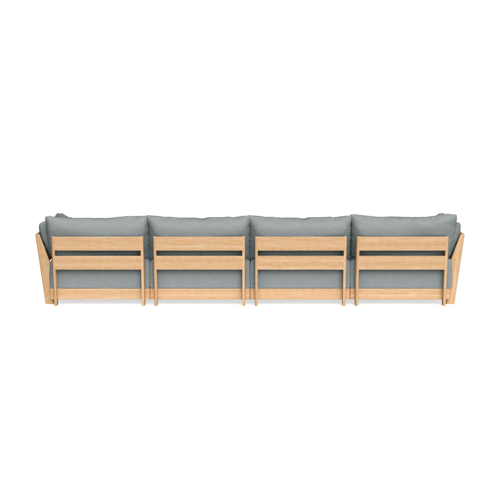Modular Bondi Latte 4-Seater Sofa in Light Steel | Classic Blend