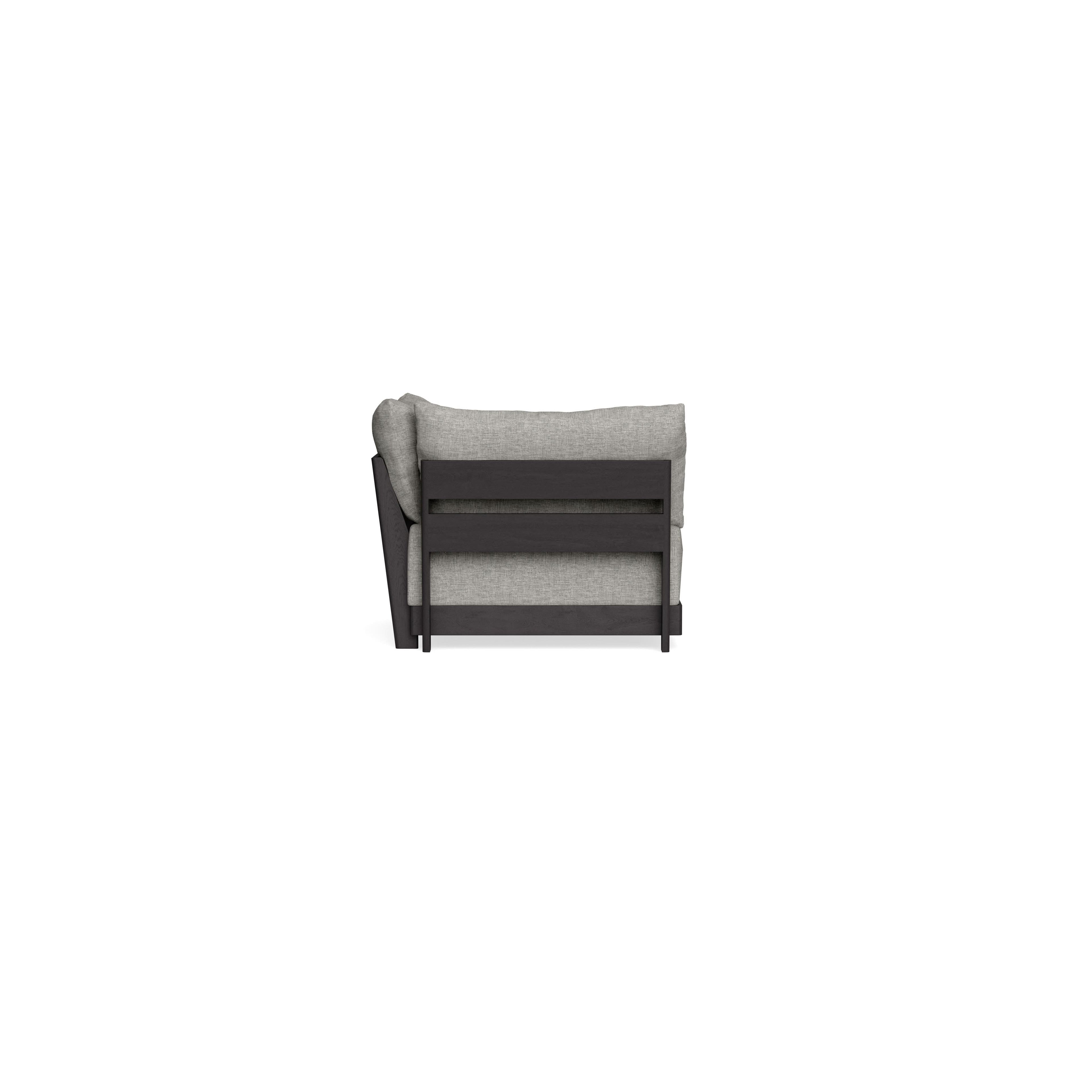 Modular Bondi Black Corner Chair in Fog | Memory Foam Blend
