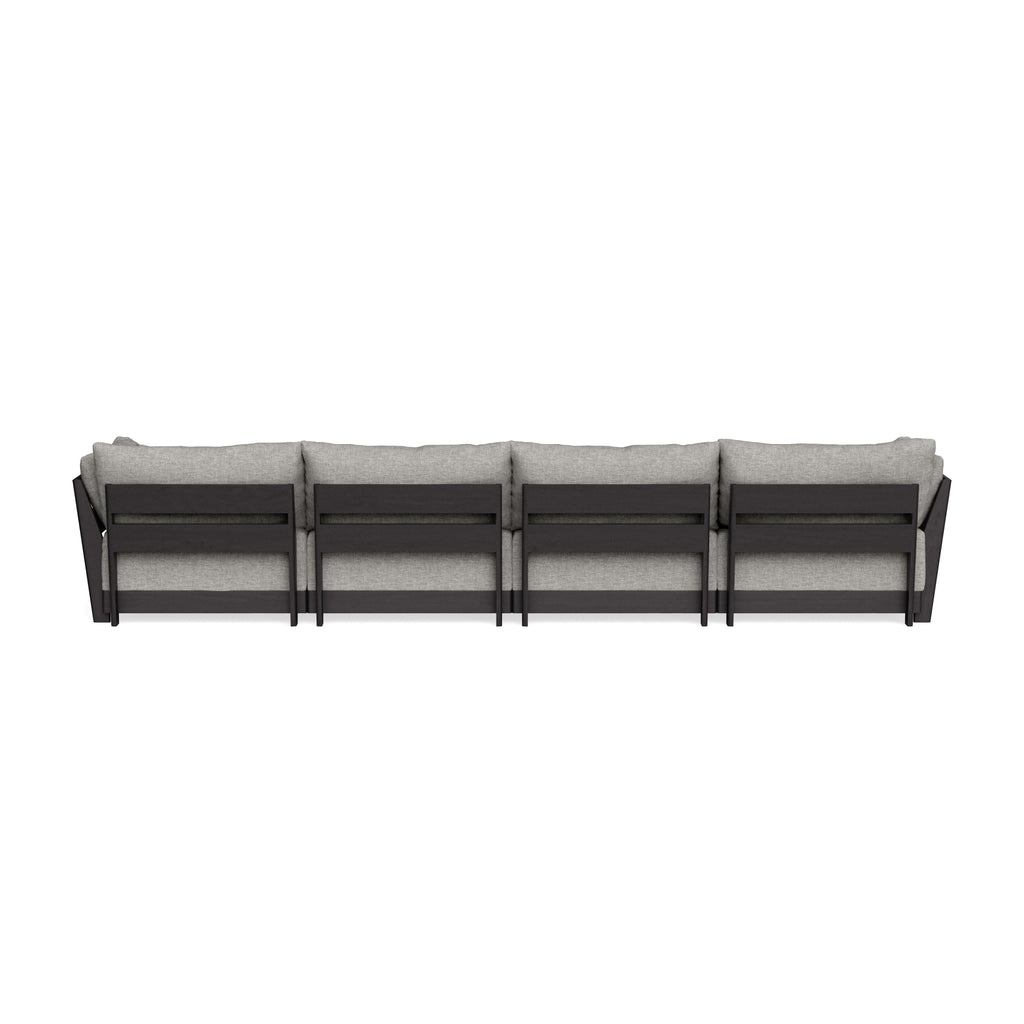 Modular Bondi Black 4-Seater Sofa in Fog | Memory Foam Blend