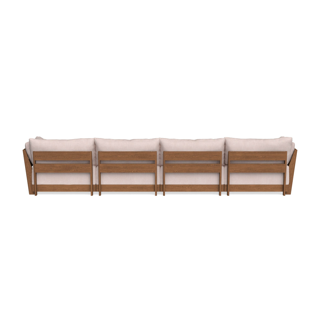 Modular Bondi Espresso 4-Seater Sofa in Blush | Memory Foam Blend