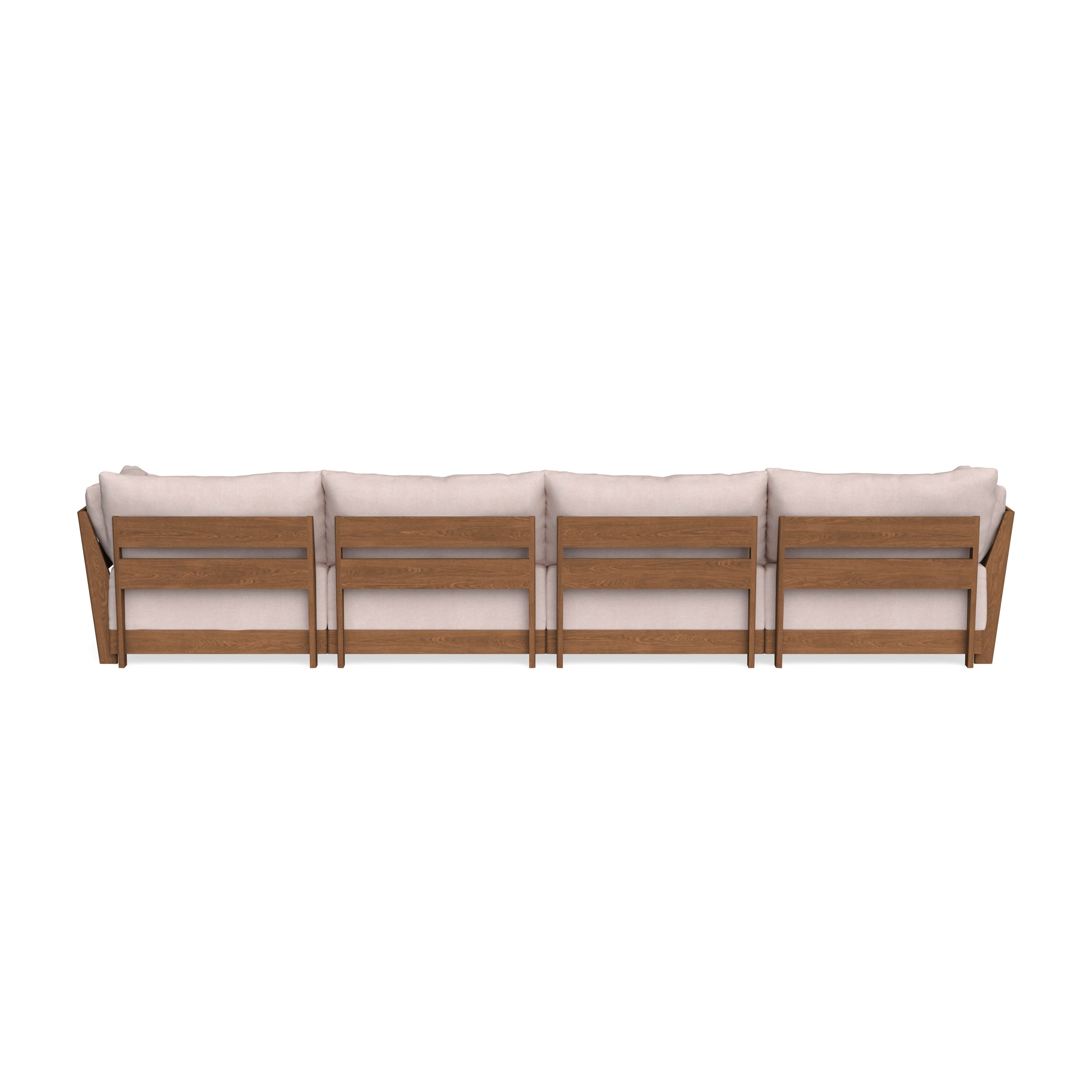 Modular Bondi Espresso 4-Seater Sofa in Blush | Memory Foam Blend