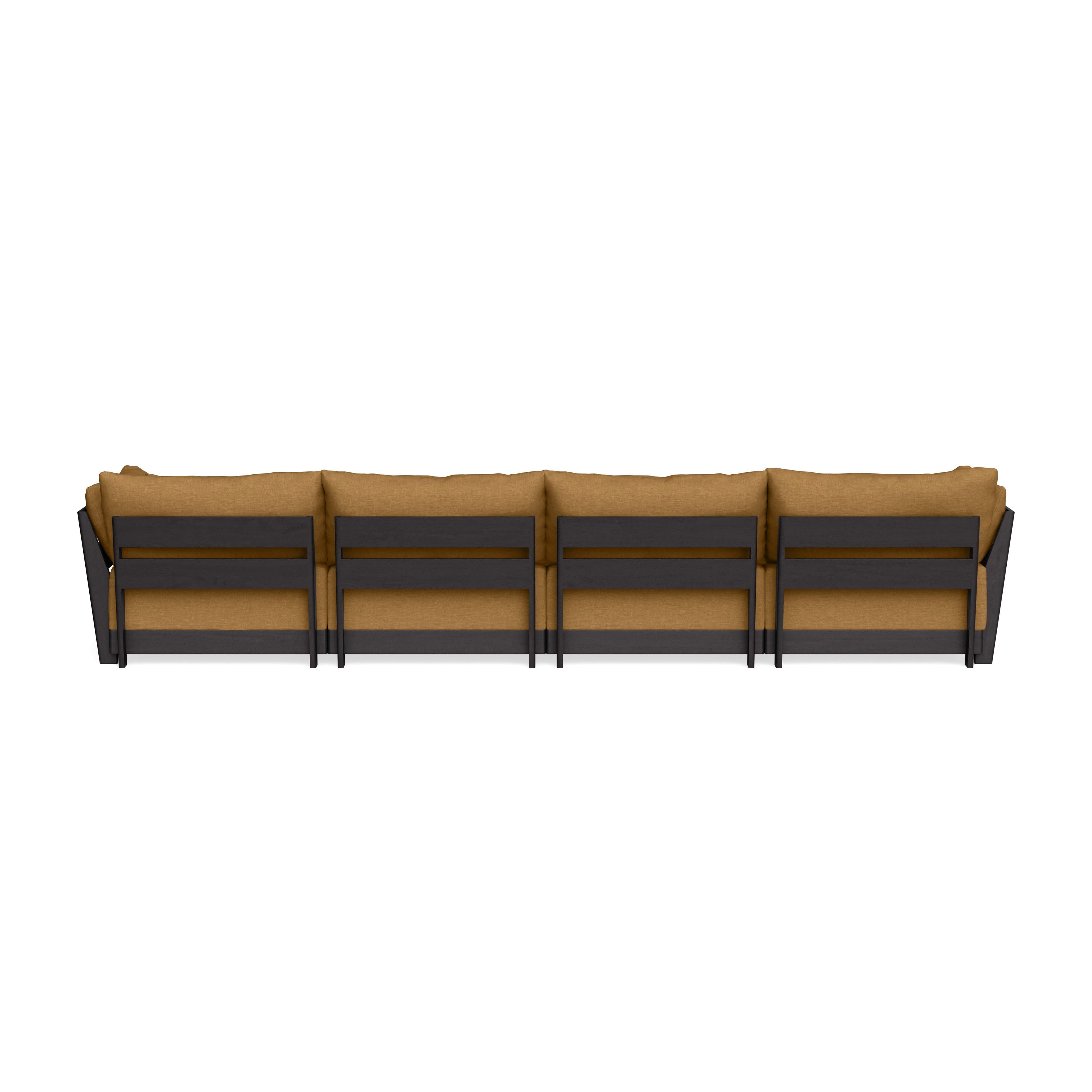 Modular Bondi Black 4-Seater Sectional in Dijon | Memory Foam Blend