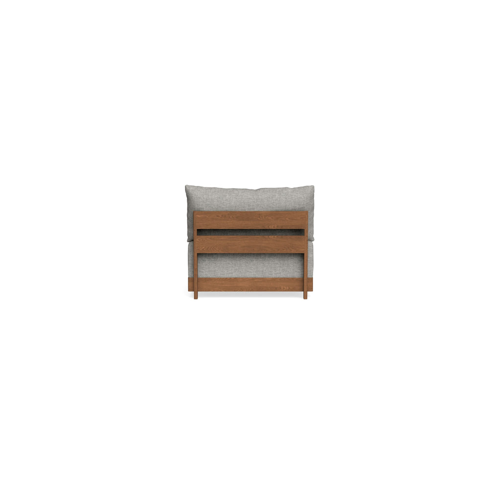 Modular Bondi Espresso Armless Chair in Fog | Memory Foam Blend