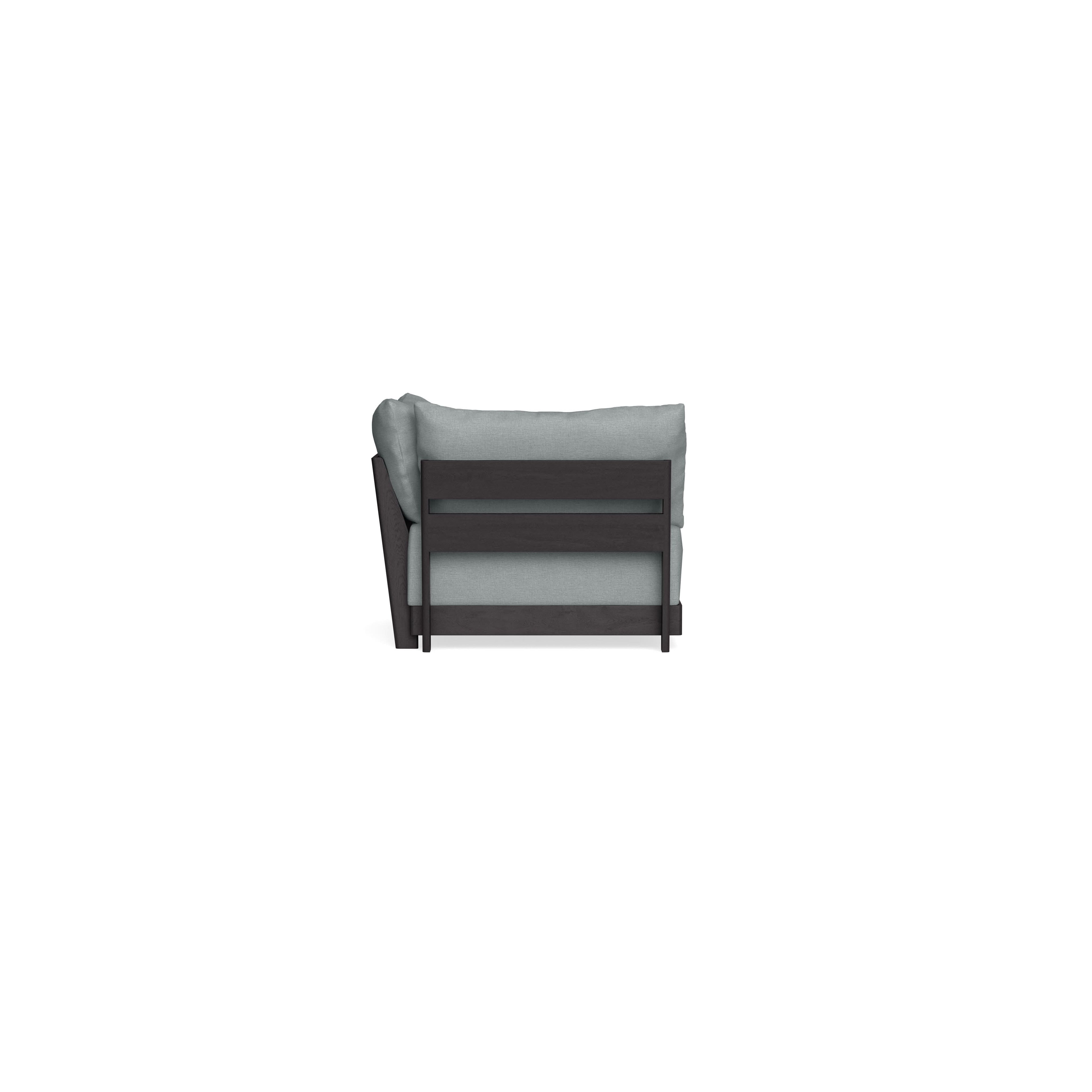 Modular Bondi Black Corner Chair in Light Steel | Memory Foam Blend
