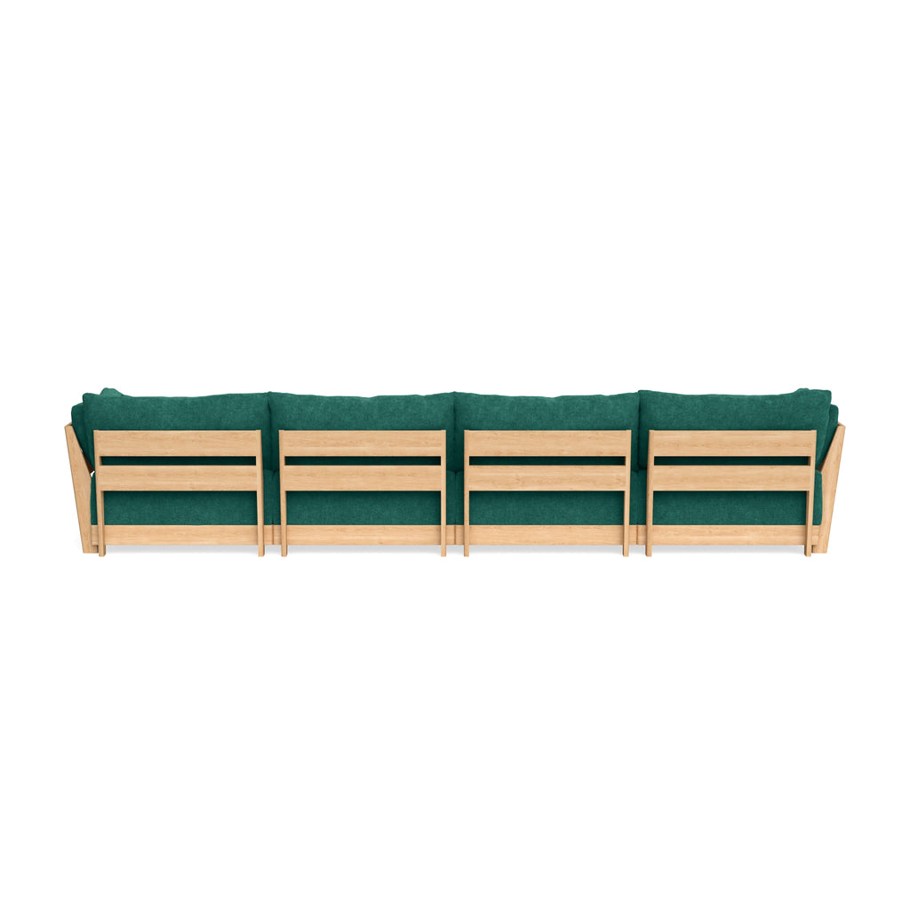 Modular Bondi Latte 4-Seater Sectional in Jade Green | Classic Blend