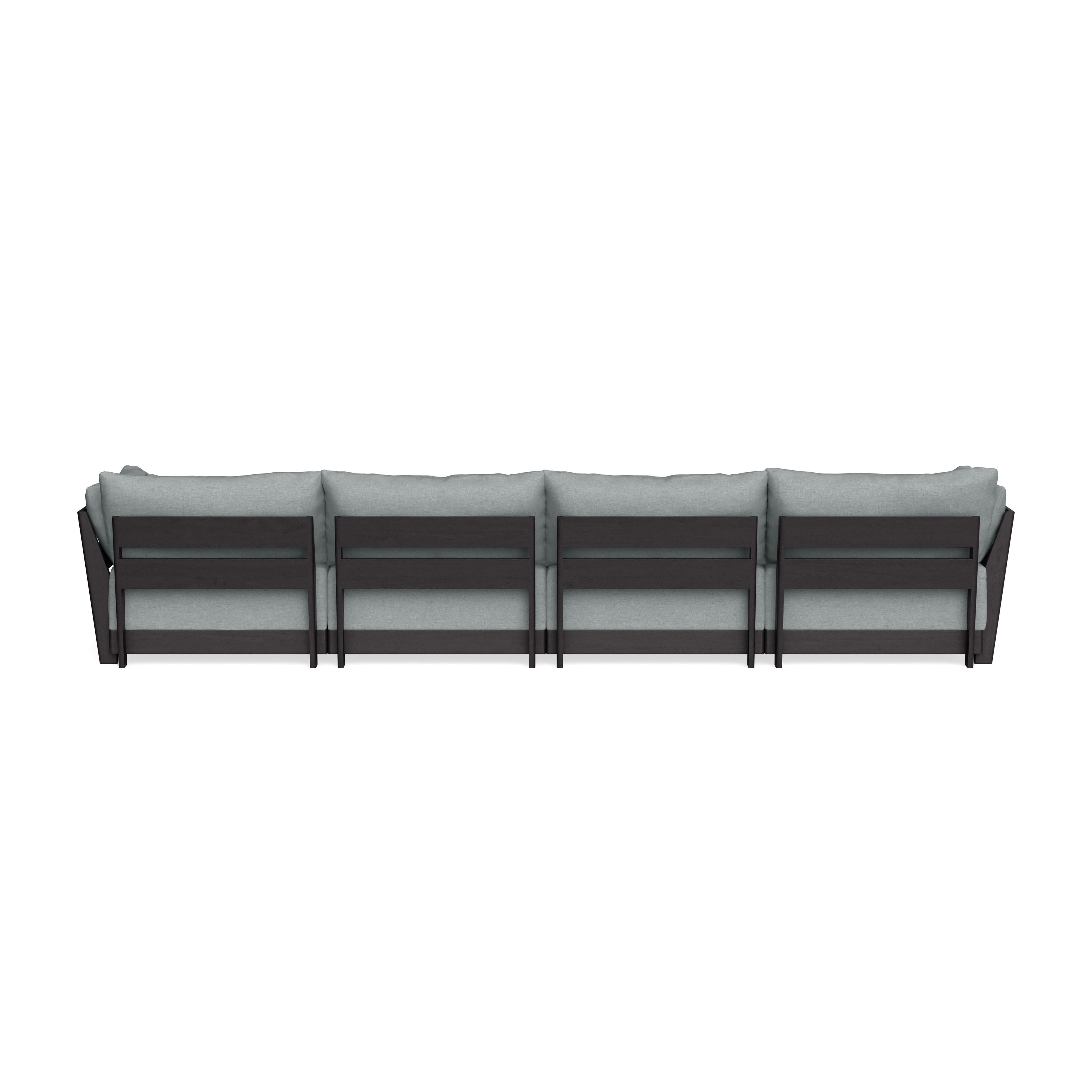 Modular Bondi Black 4-Seater Sofa in Light Steel | Memory Foam Blend