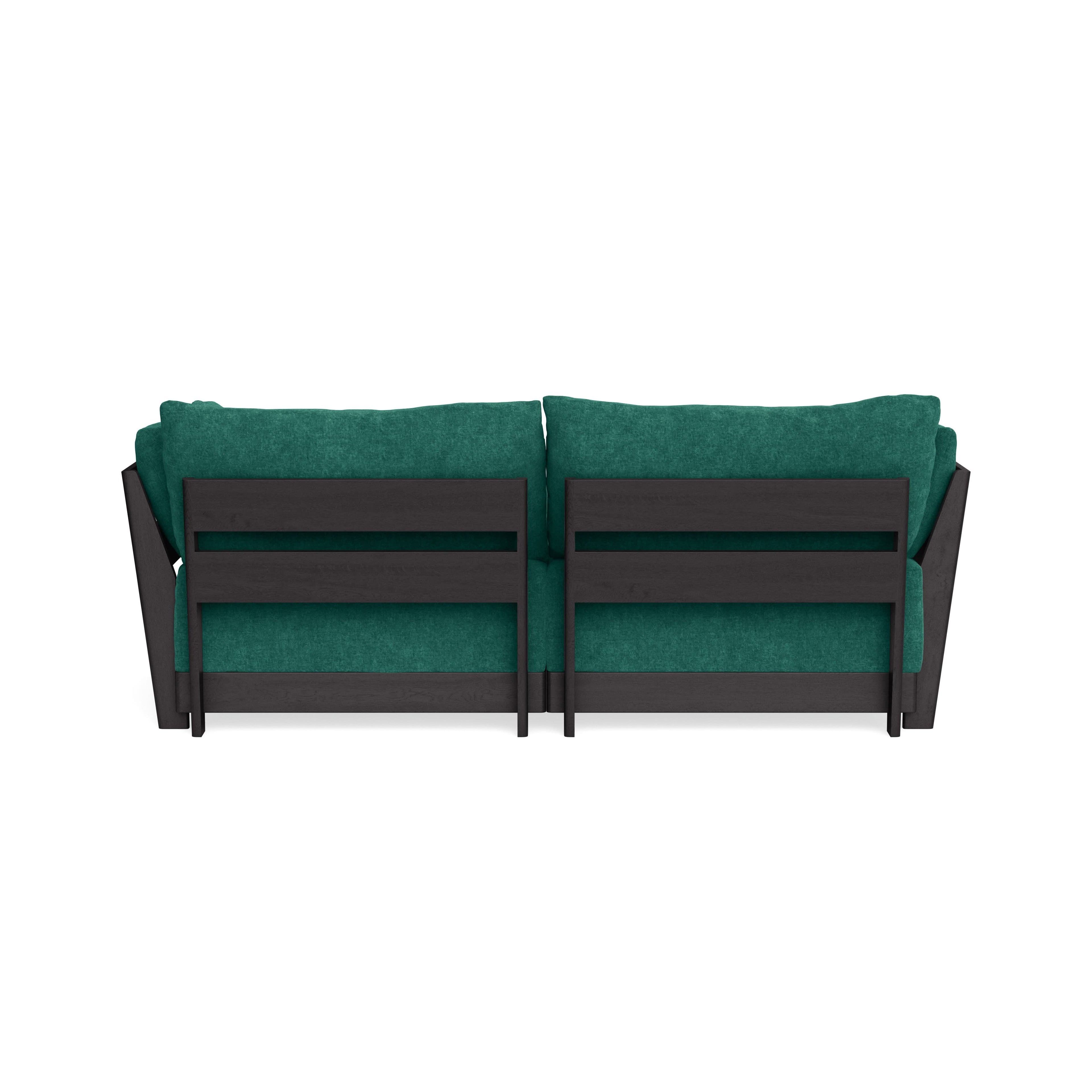Modular Bondi Black 2-Seater Sectional in Jade Green | Classic Blend