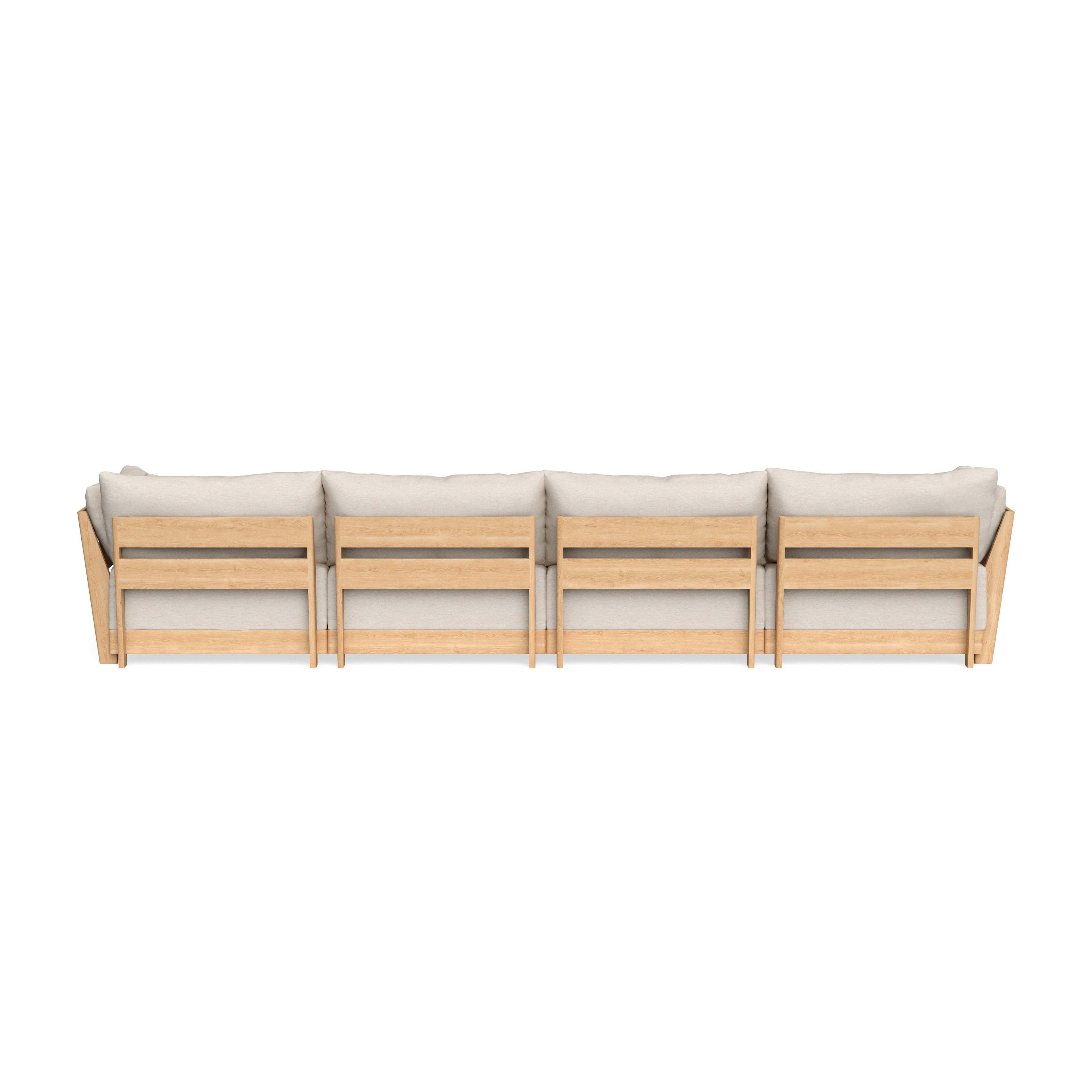 Modular Bondi Latte 4-Seater U-Sectional in Seashell | Memory Foam Blend