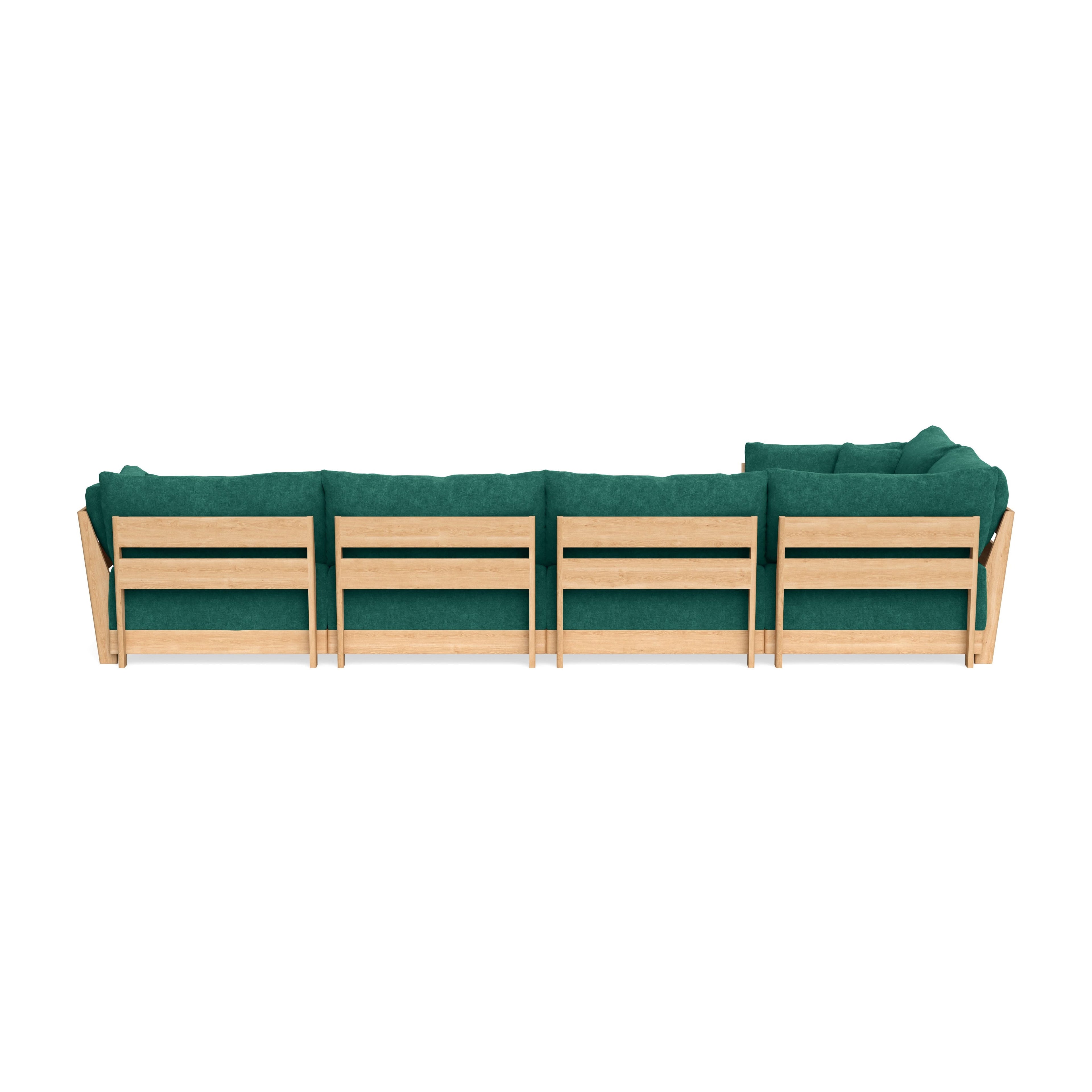 Slipcover Only - Modular Bondi 5-Seater L-Sectional in Jade Green