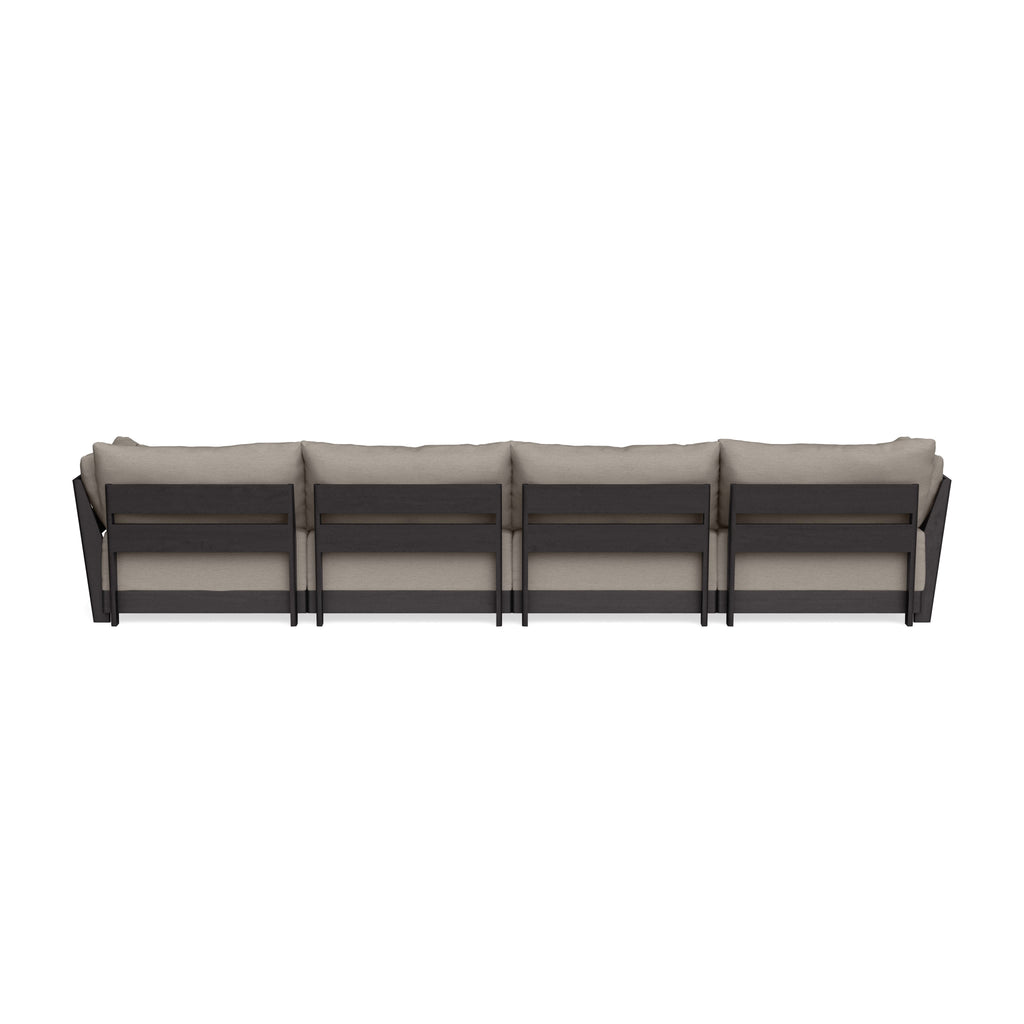 Modular Bondi Black 4-Seater Sofa in Cinder Gray | Memory Foam Blend