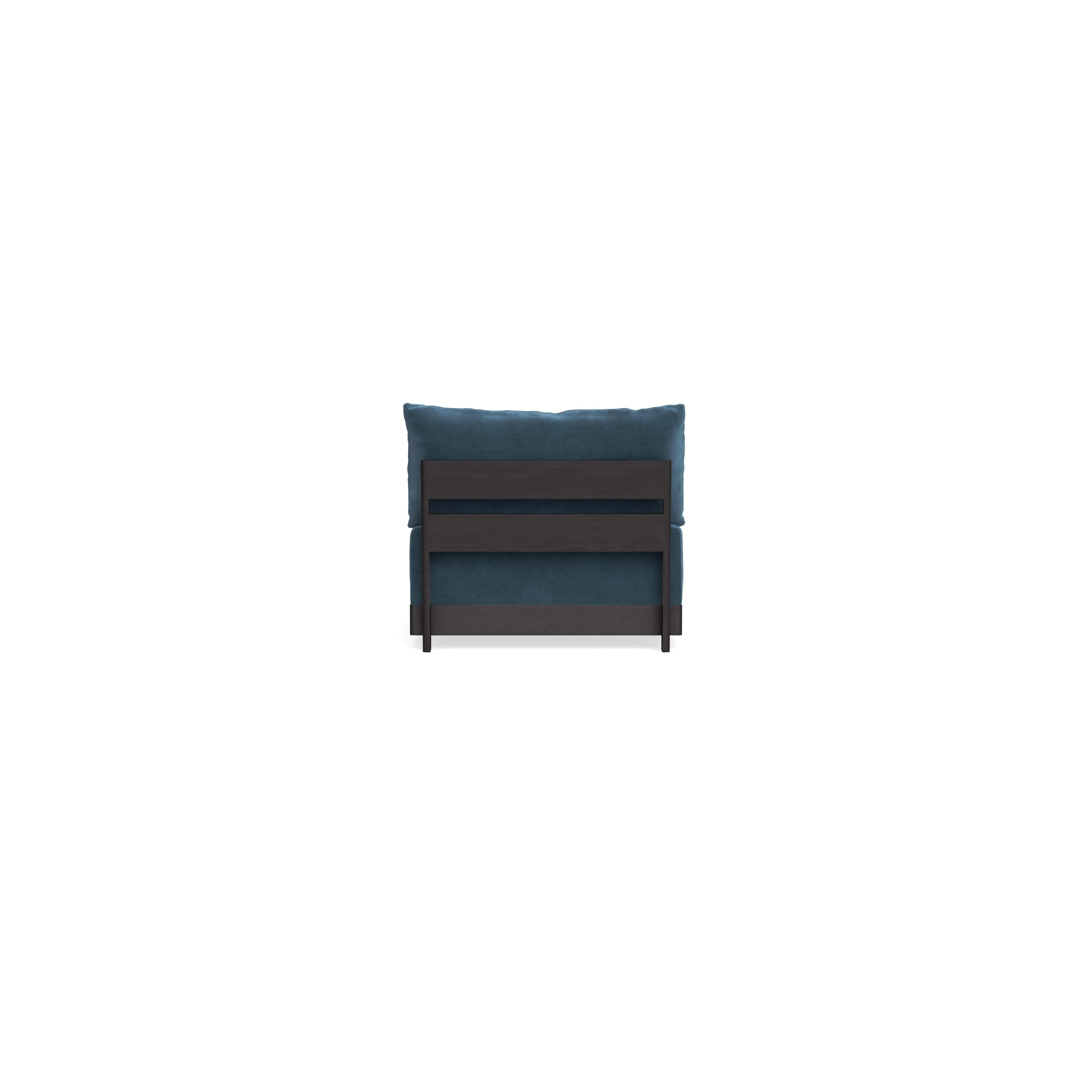 Modular Bondi Black Armless Chair in Oxford Blue | Memory Foam Blend
