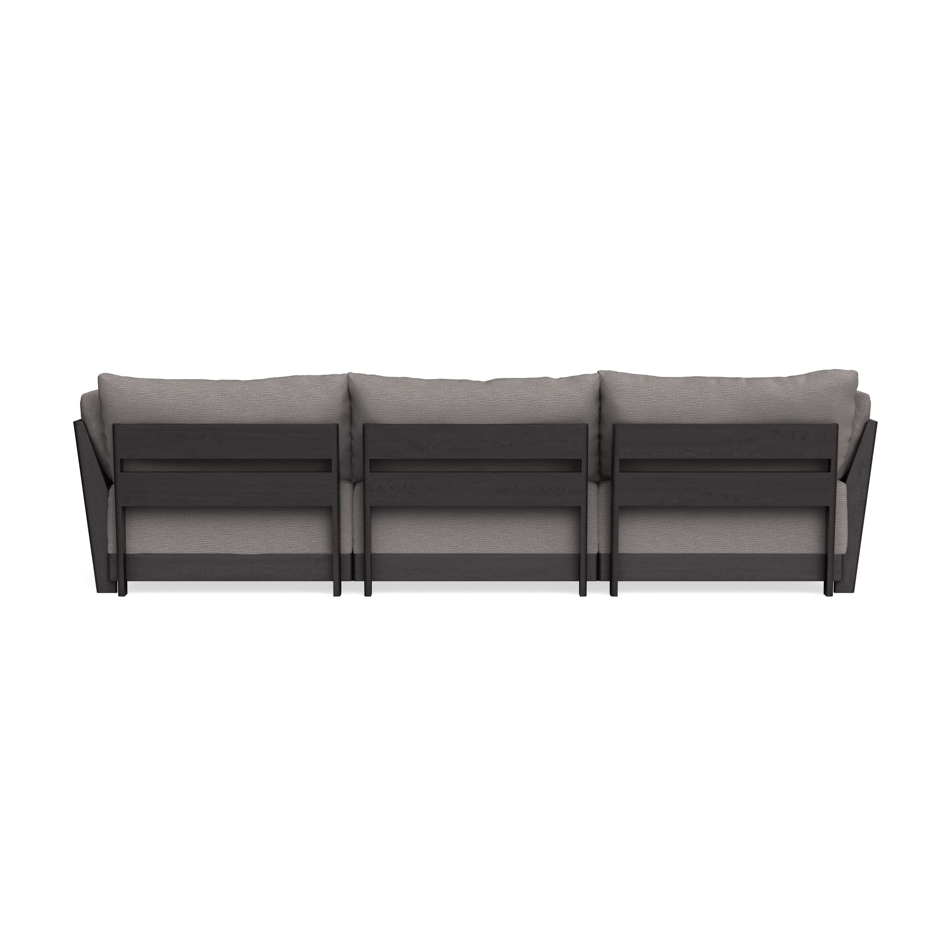 Modular Bondi Black 3-Seater Sectional in Cement | Memory Foam Blend