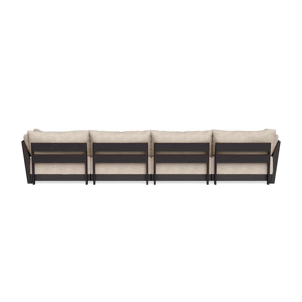 Modular Bondi Black 4-Seater U-Sectional in Wheat | Memory Foam Blend
