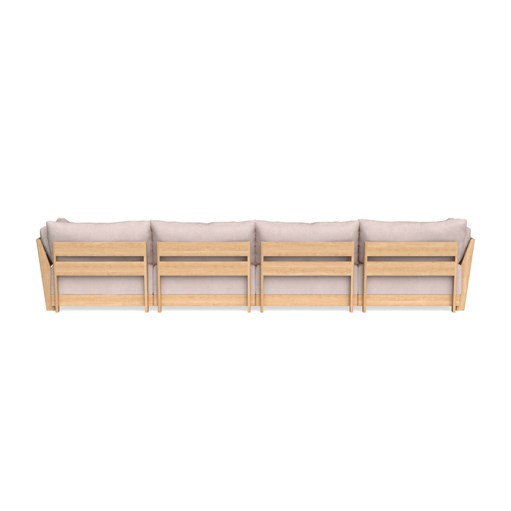 Modular Bondi Latte 4-Seater Sectional in Blush | Memory Foam Blend