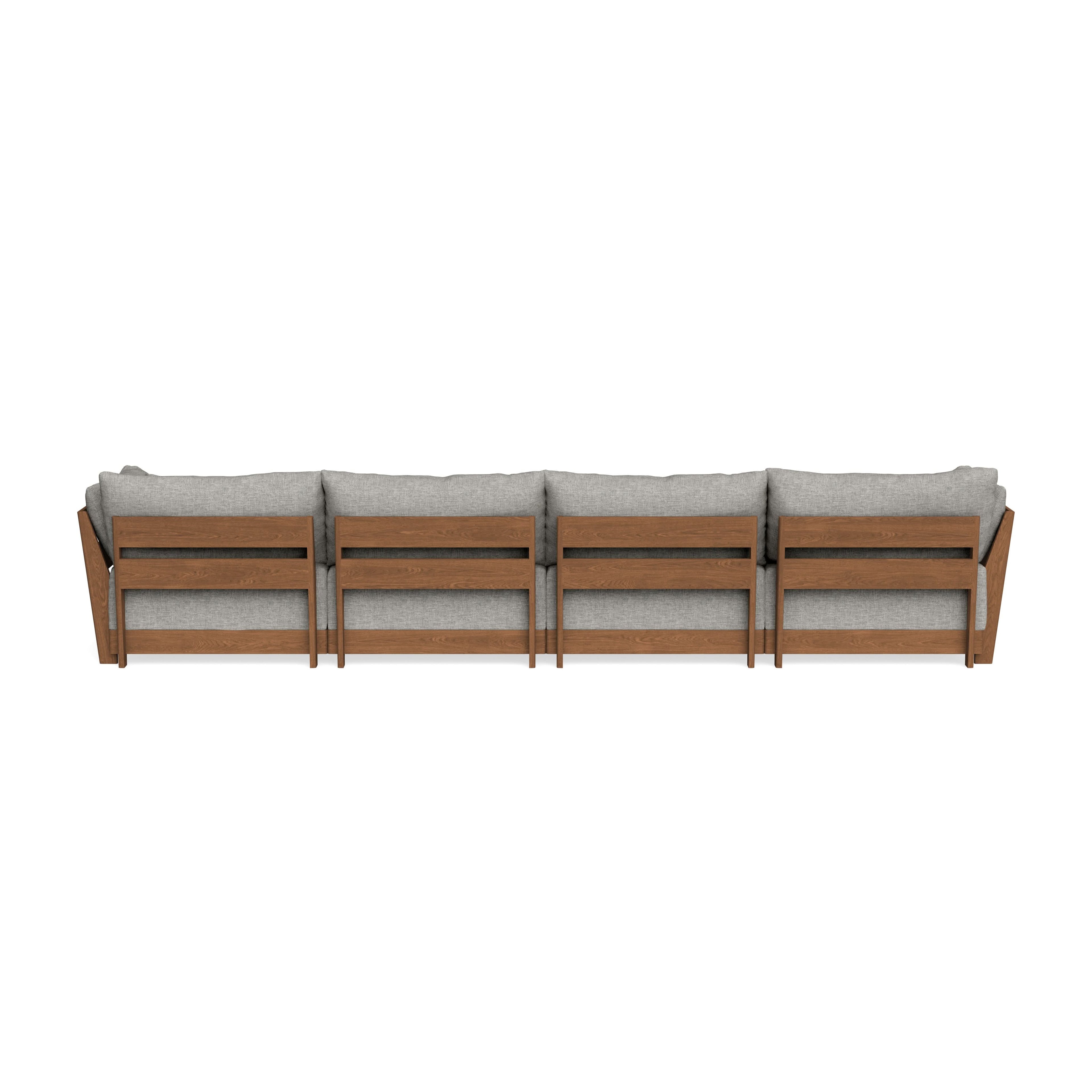 Modular Bondi Espresso 4-Seater Sofa in Fog | Memory Foam Blend
