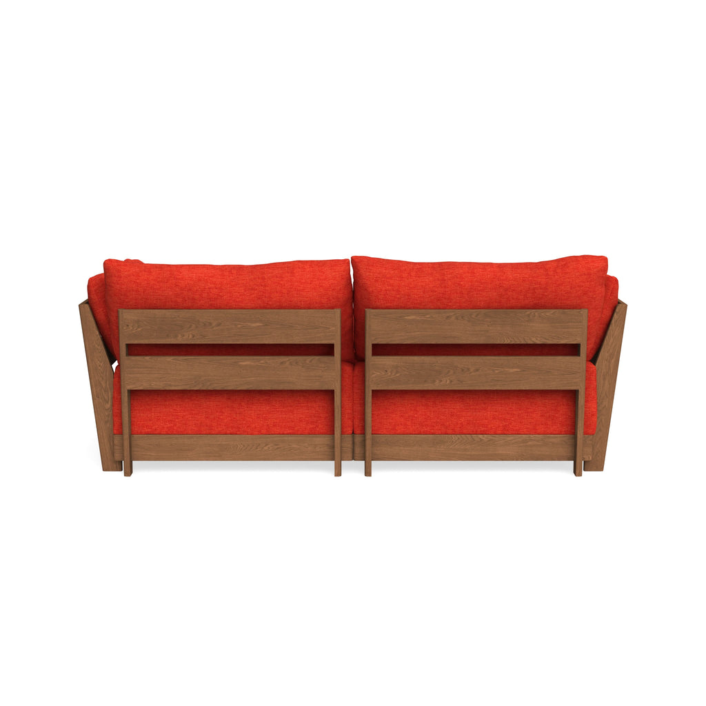 Modular Bondi Espresso 2-Seater Sectional in Poppy Orange | Classic Blend