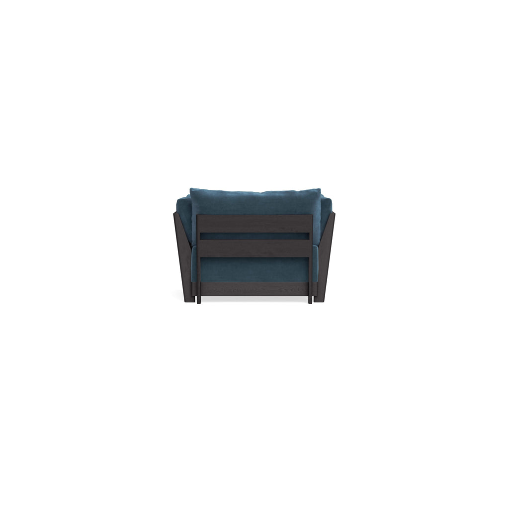 Modular Bondi Black Armchair in Oxford Blue | Memory Foam Blend