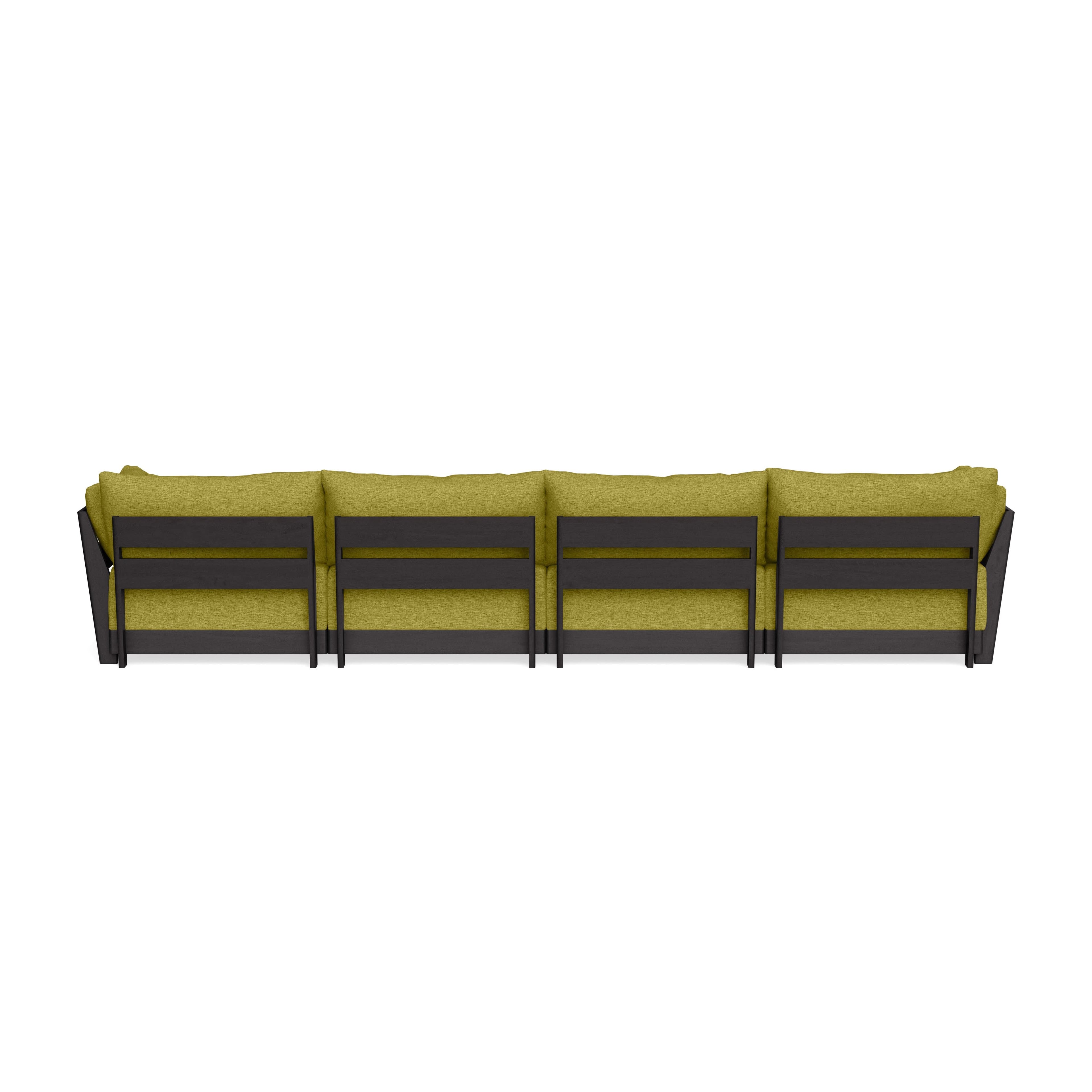 Modular Bondi Black 4-Seater Sofa in Avocado | Memory Foam Blend