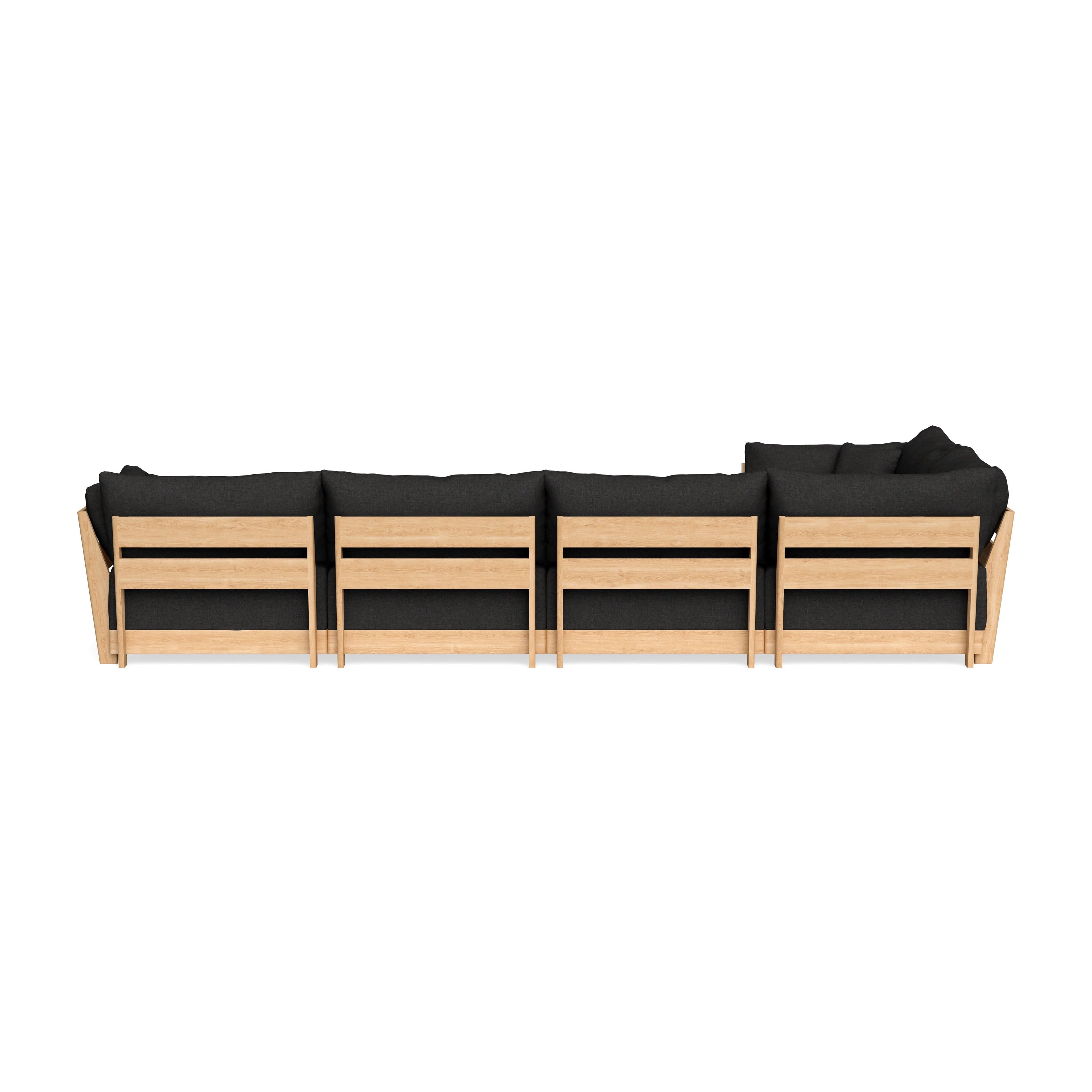 Modular Bondi Latte 5-Seater L-Sectional in Peppercorn | Classic Blend