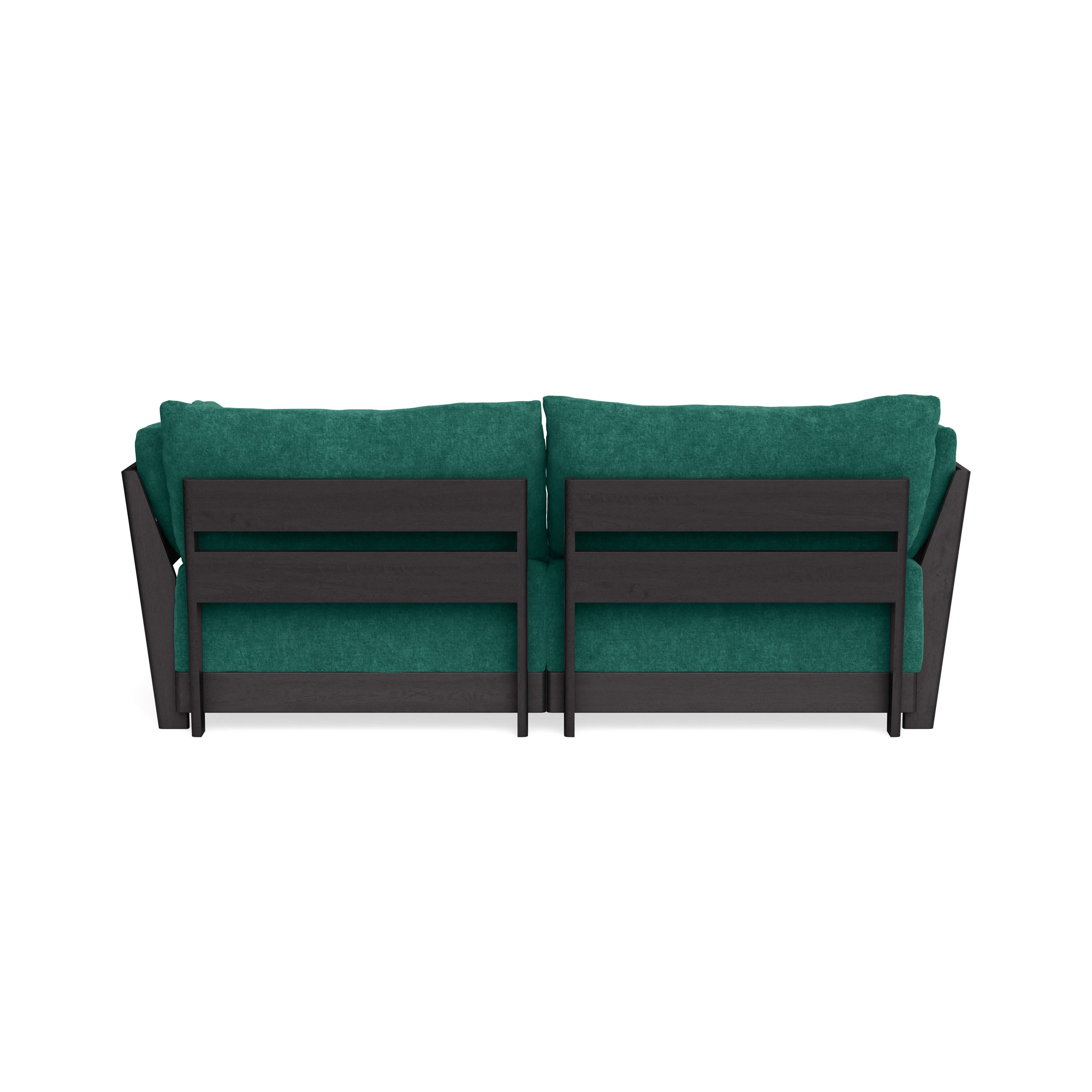 Modular Bondi Black 2-Seater Sofa in Jade Green | Memory Foam Blend