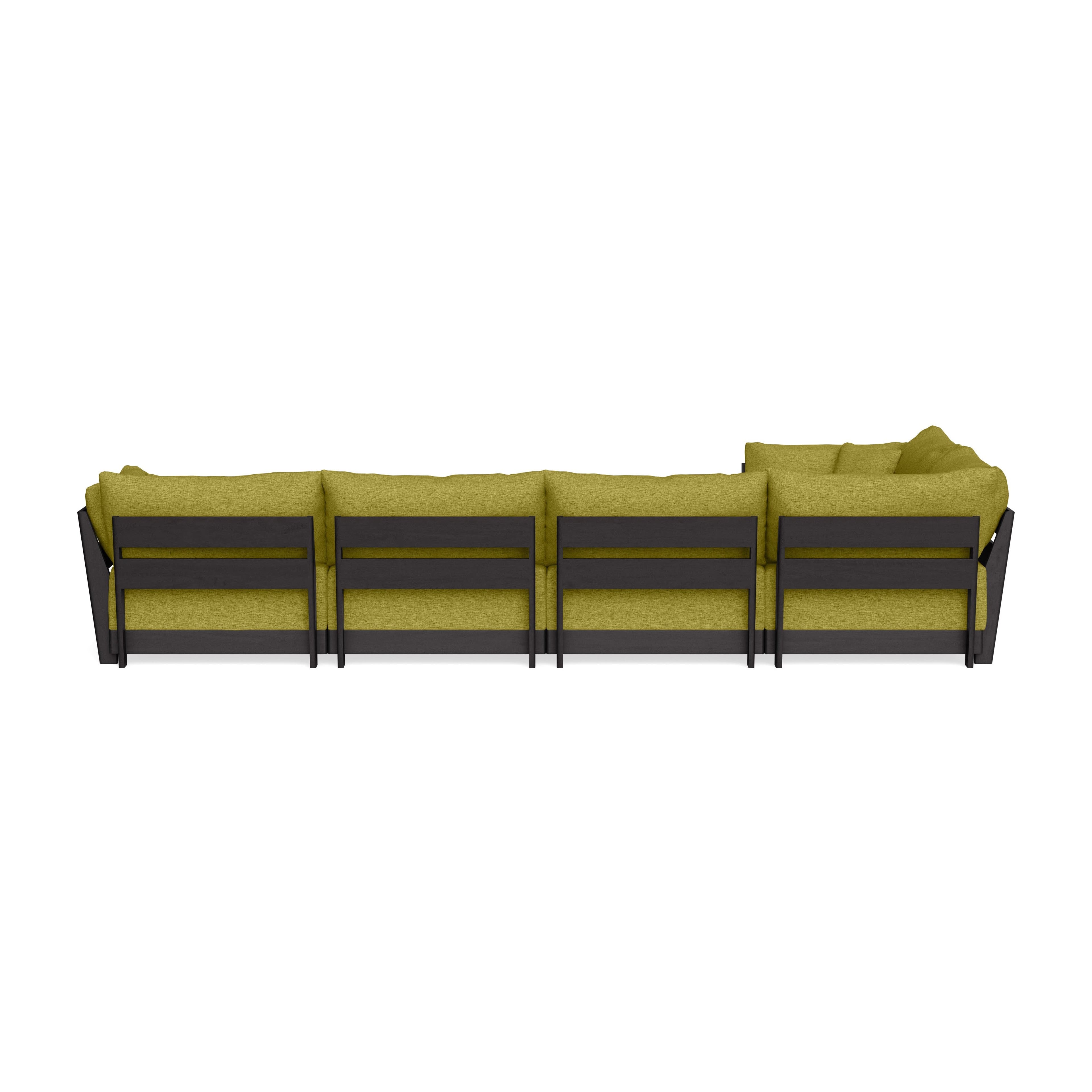 Modular Bondi Black 5-Seater L-Sectional in Avocado | Memory Foam Blend