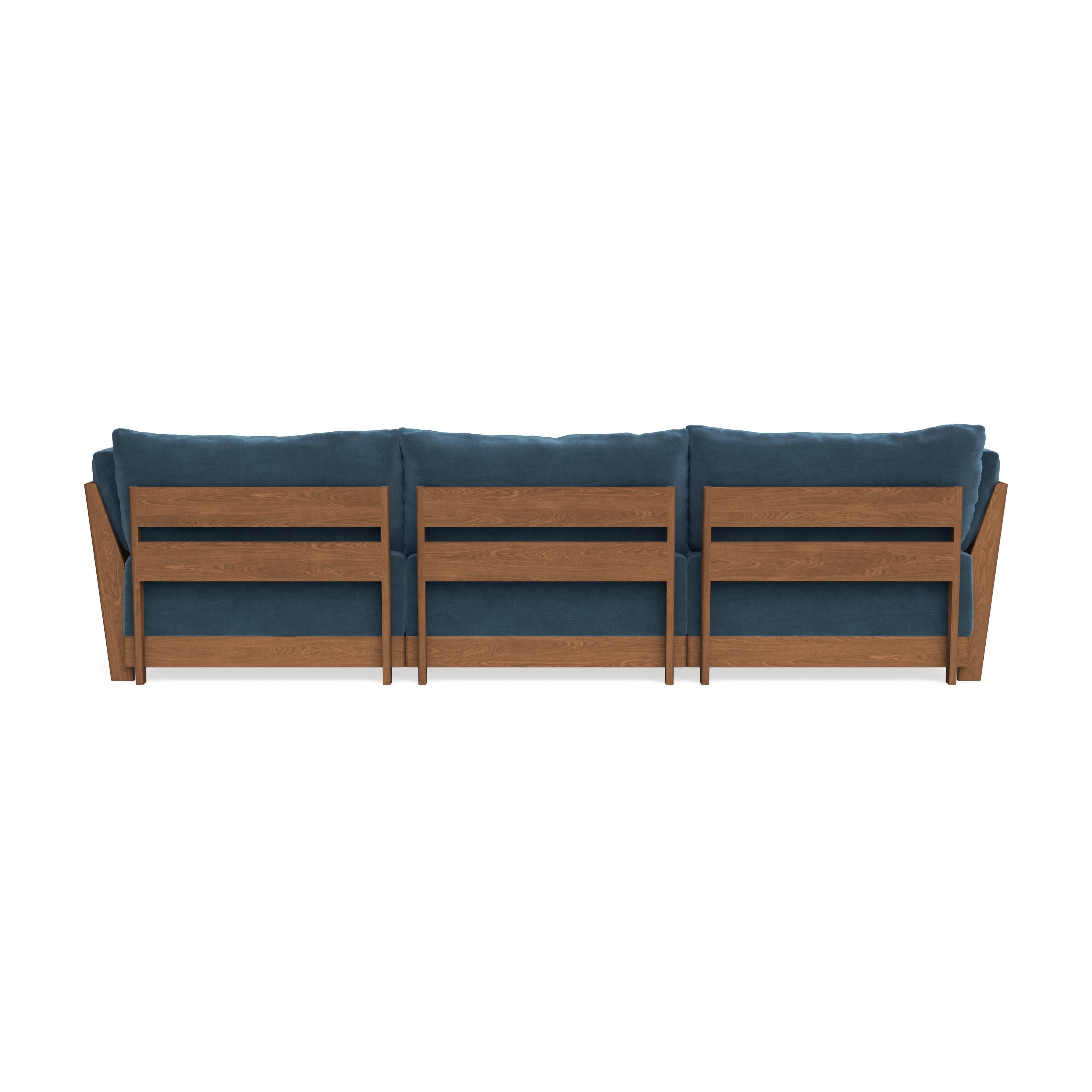 Modular Bondi Espresso 3-Seater Sectional in Oxford Blue | Classic Blend