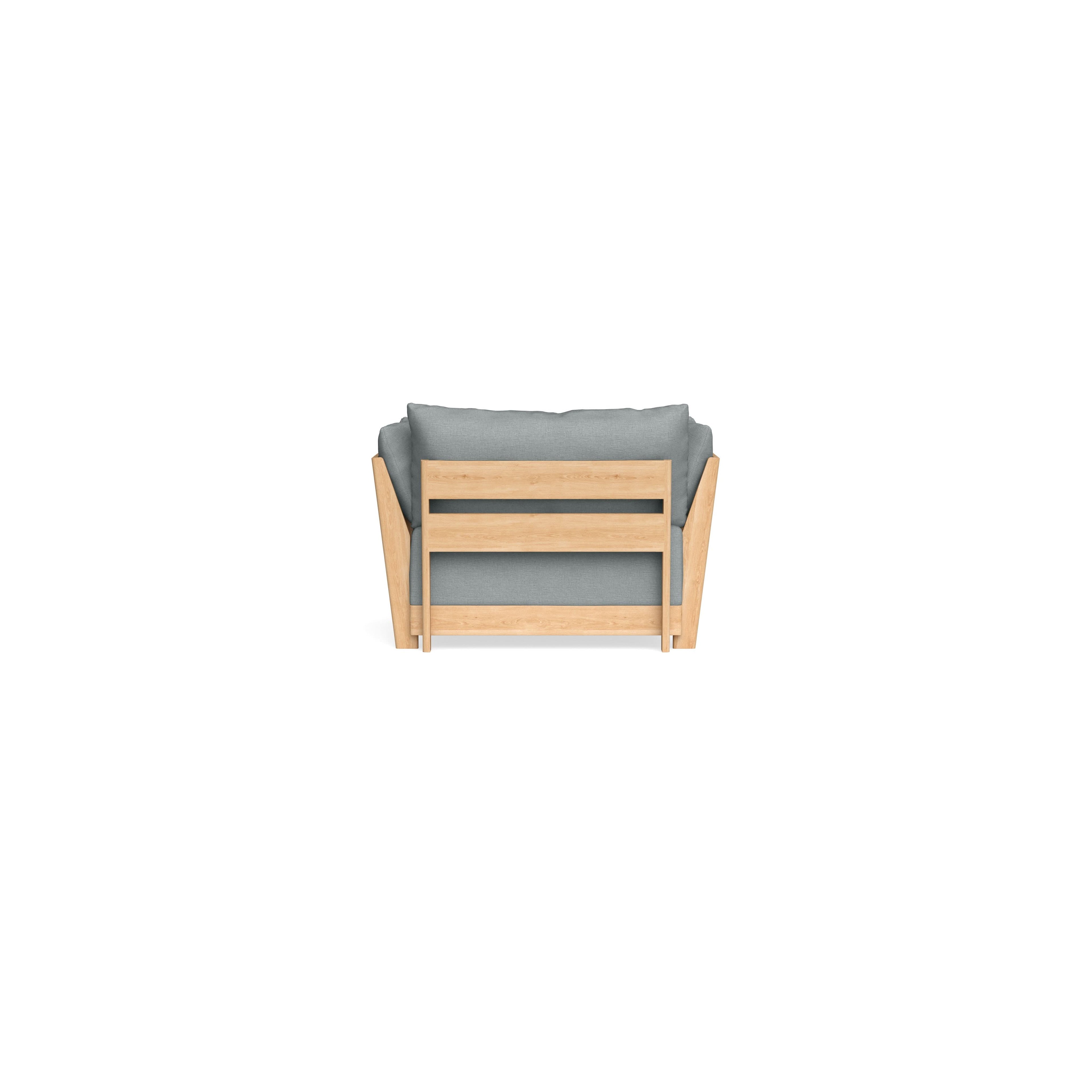 Modular Bondi Latte Armchair + Ottoman in Light Steel | Classic Blend