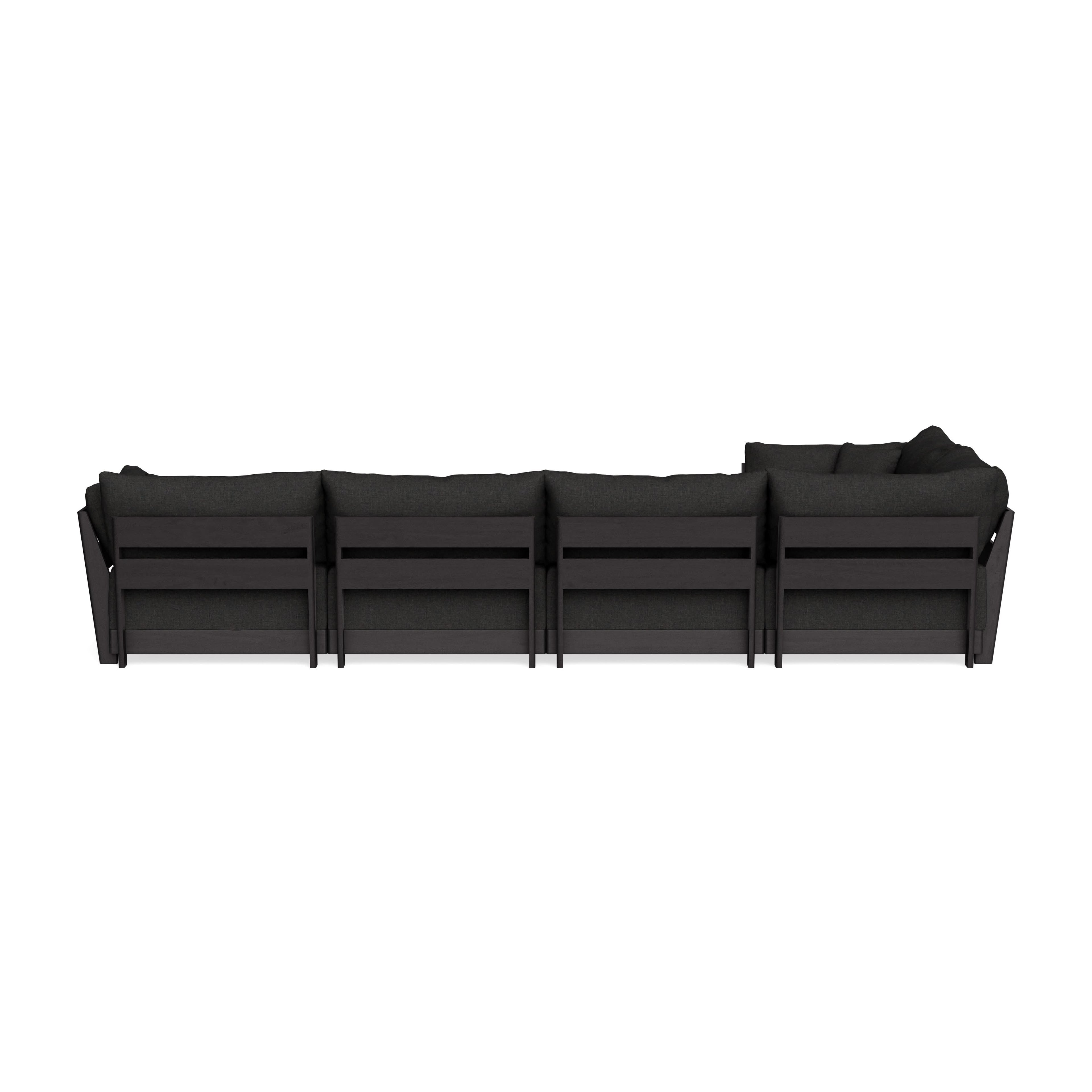 Modular Bondi Black 5-Seater L-Sectional in Peppercorn | Classic Blend
