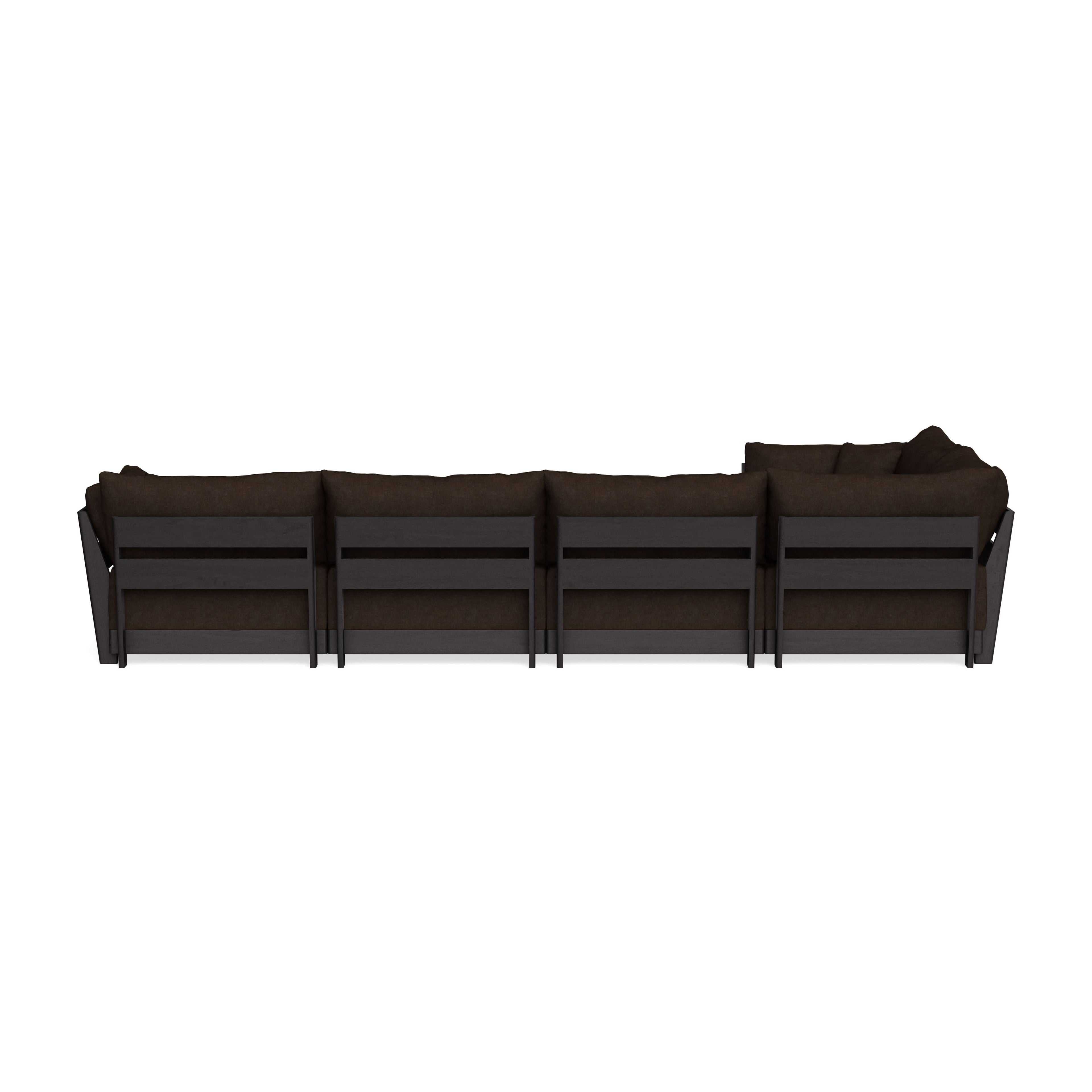 Modular Bondi Black 5-Seater L-Sectional in Espresso | Memory Foam Blend