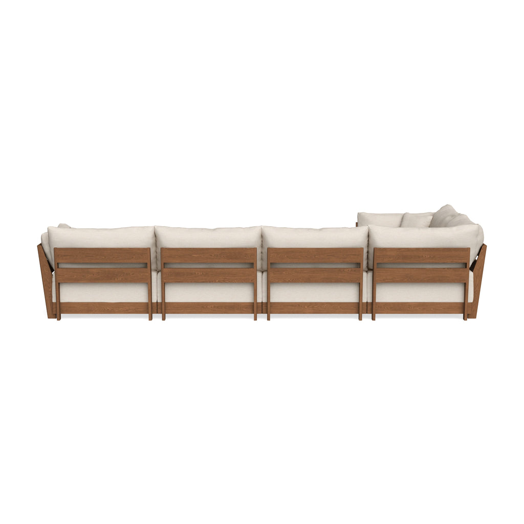 Modular Bondi Espresso 5-Seater L-Sectional in Seashell | Memory Foam Blend