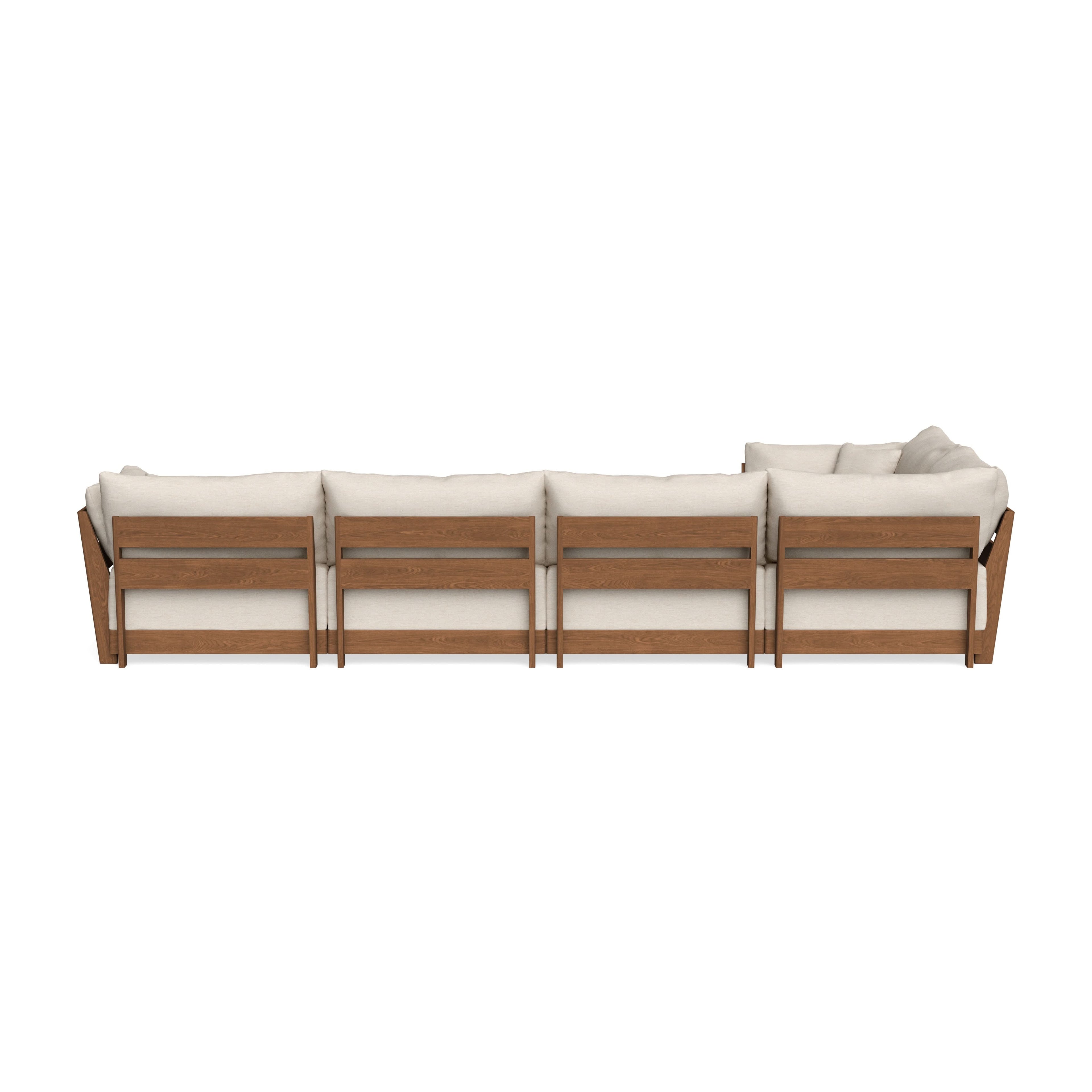 Modular Bondi Espresso 5-Seater L-Sectional in Seashell | Memory Foam Blend