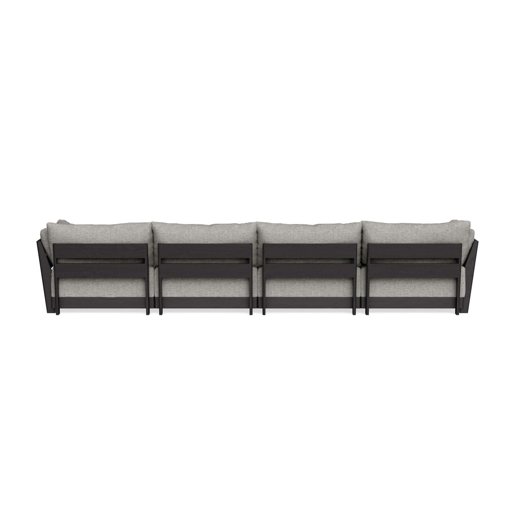 Modular Bondi Black 4-Seater U-Sectional in Fog | Memory Foam Blend