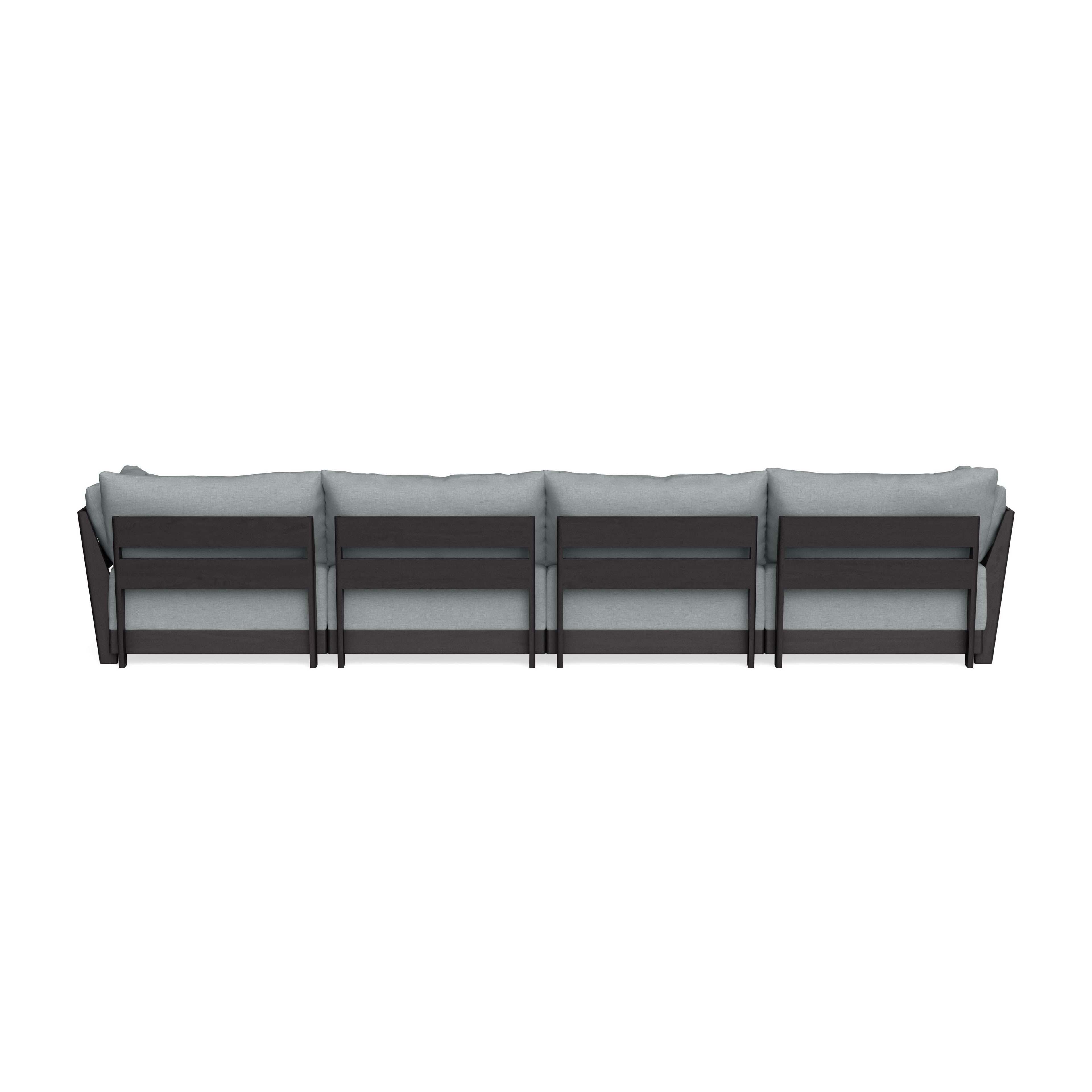 Modular Bondi Black 4-Seater U-Sectional in Light Steel | Classic Blend