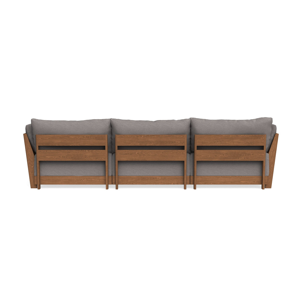Modular Bondi Espresso 3-Seater Daybed Sofa Sectional in Cement | Memory Foam Blend