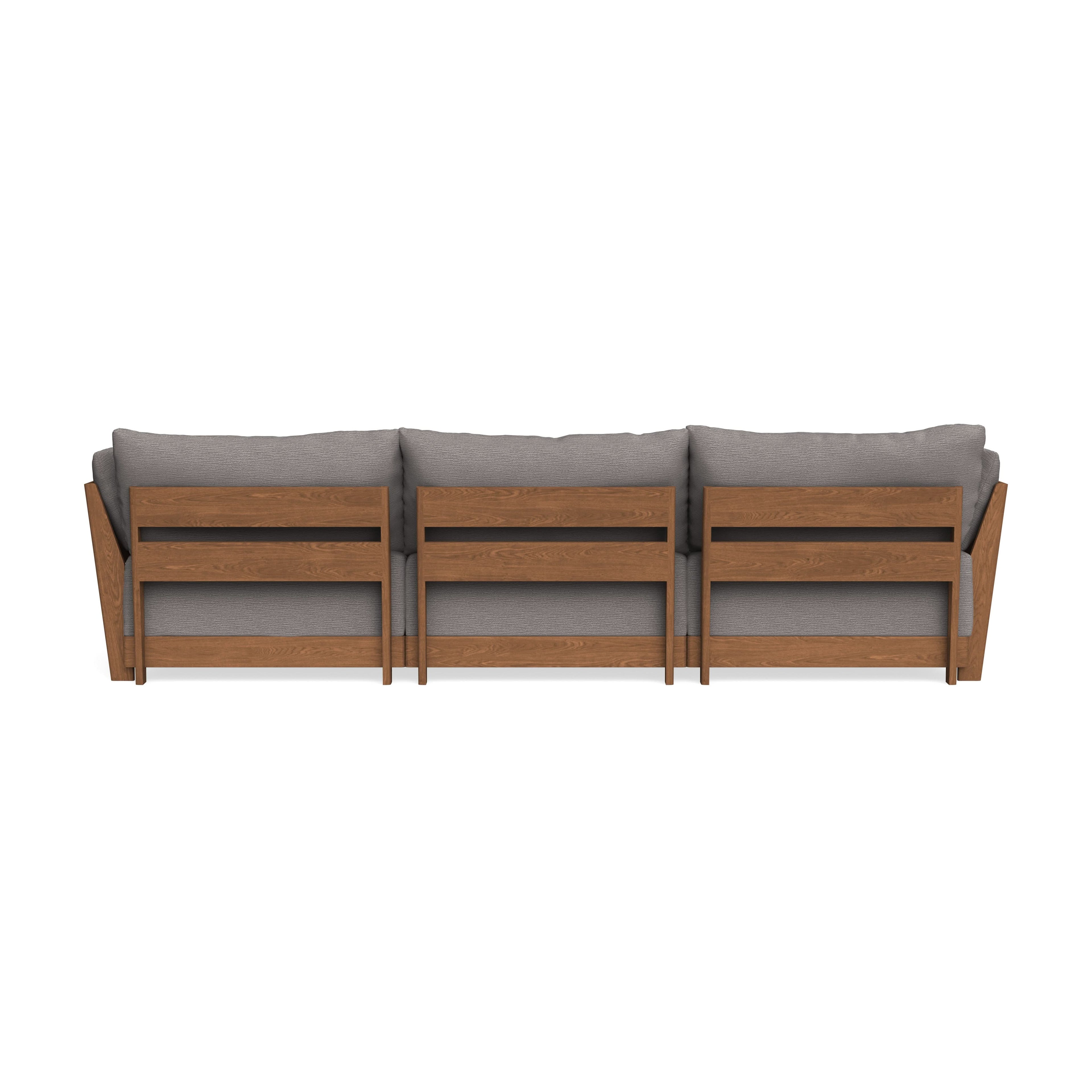 Modular Bondi Espresso 3-Seater Daybed Sofa Sectional in Cement | Memory Foam Blend