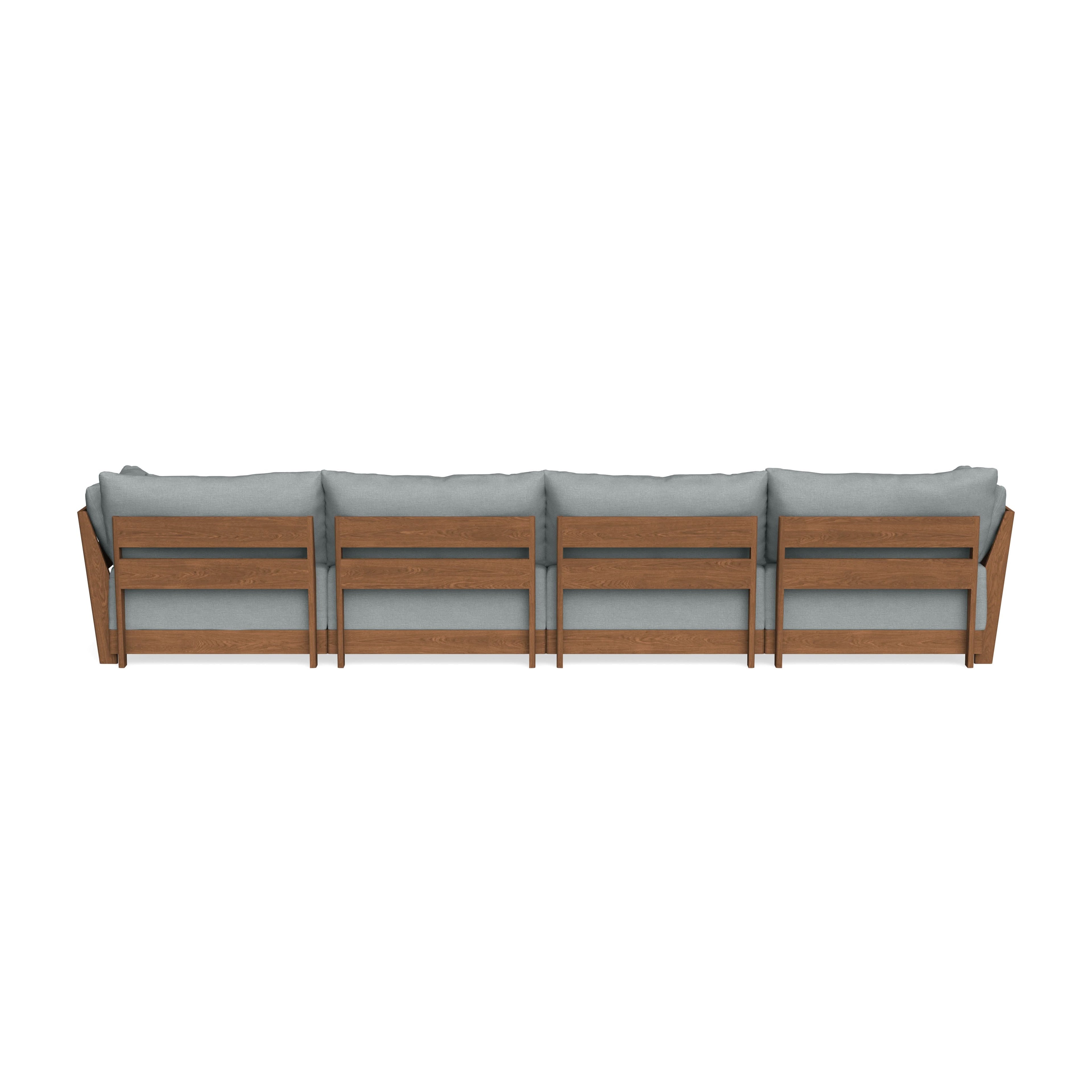 Modular Bondi Espresso 4-Seater Sectional in Light Steel | Classic Blend