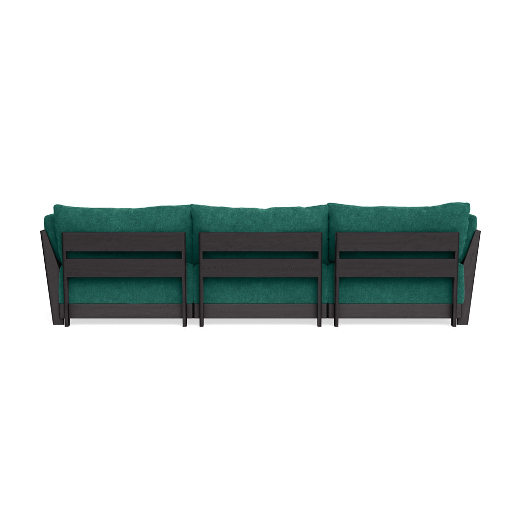Modular Bondi Black 3-Seater U-Sectional in Jade Green | Memory Foam Blend