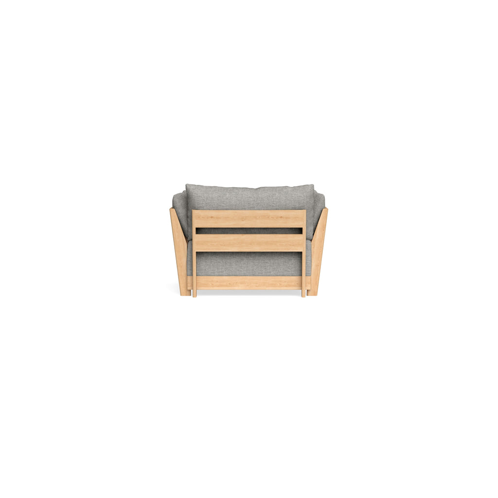 Modular Bondi Latte Armchair + Ottoman in Fog | Classic Blend