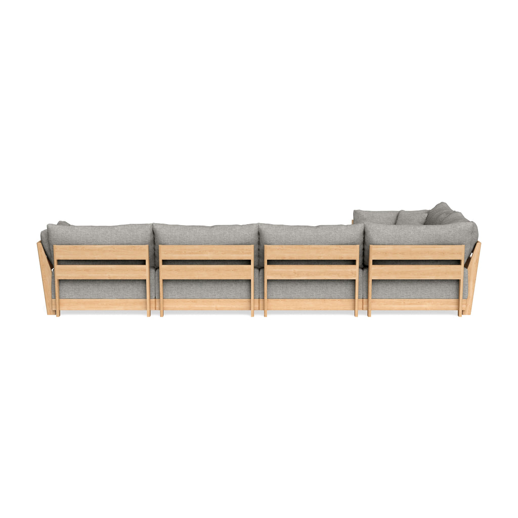 Modular Bondi Latte 5-Seater L-Sectional in Fog | Memory Foam Blend