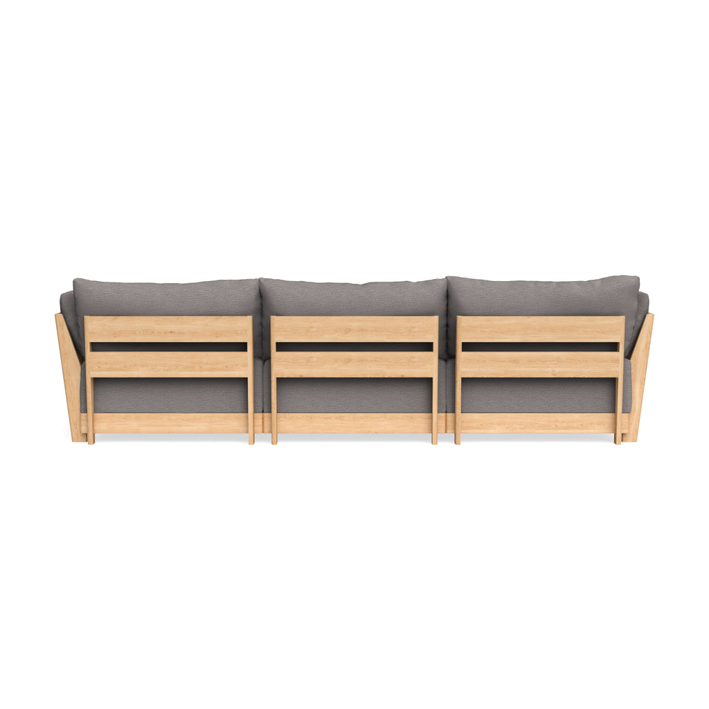 Modular Bondi Latte 3-Seater Daybed Sofa Sectional in Cement | Memory Foam Blend
