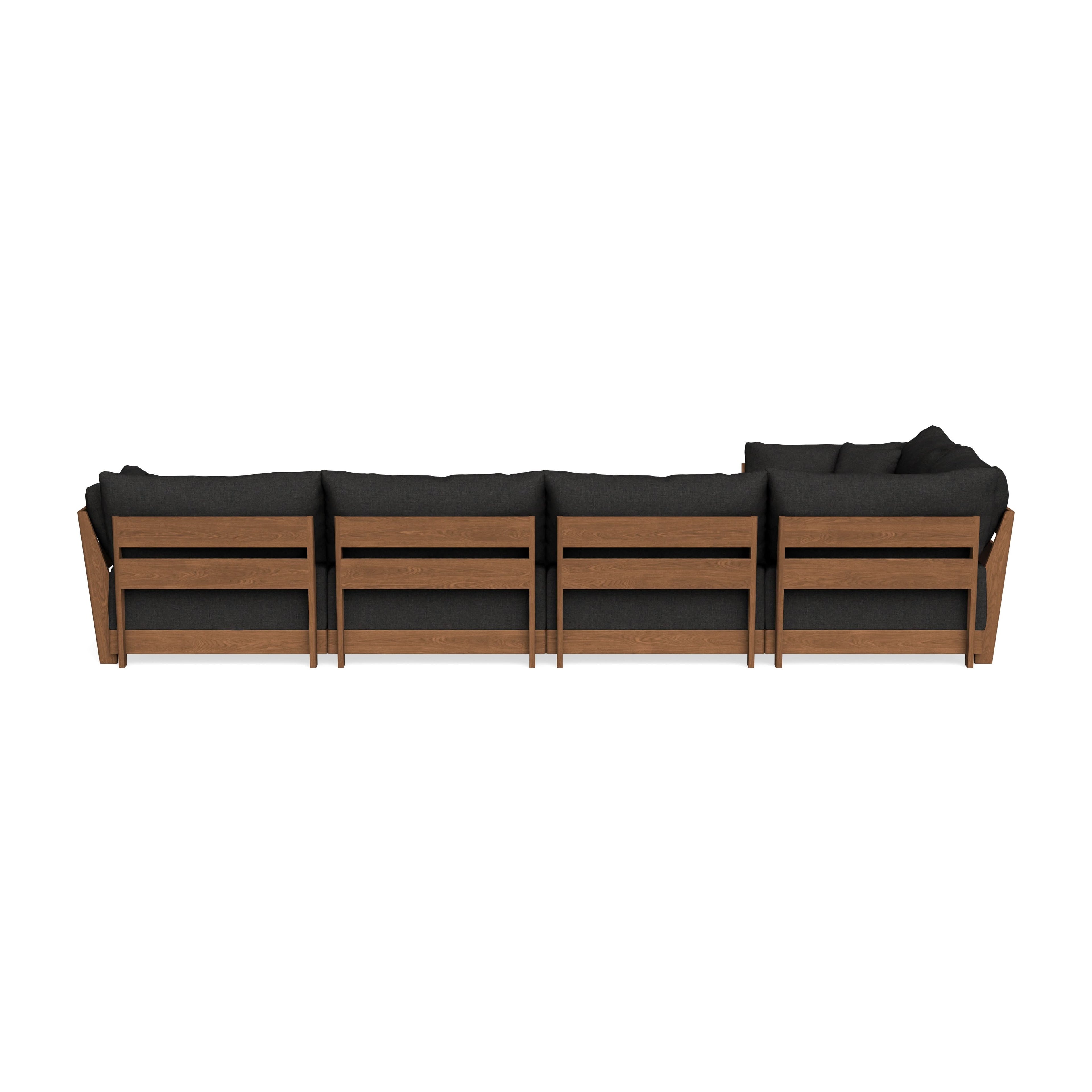 Modular Bondi Espresso 5-Seater L-Sectional in Peppercorn | Classic Blend