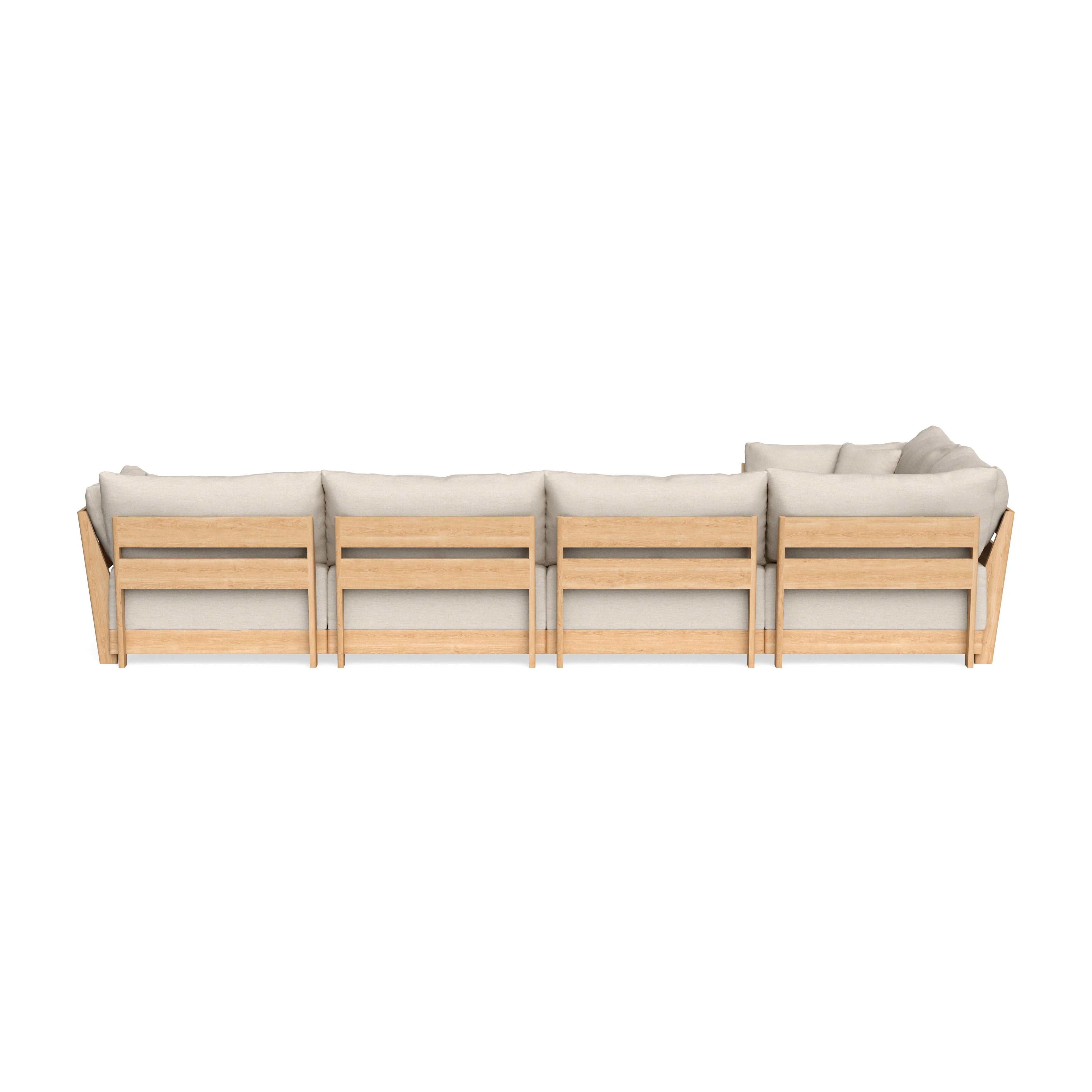 Modular Bondi Latte 5-Seater L-Sectional in Seashell | Classic Blend