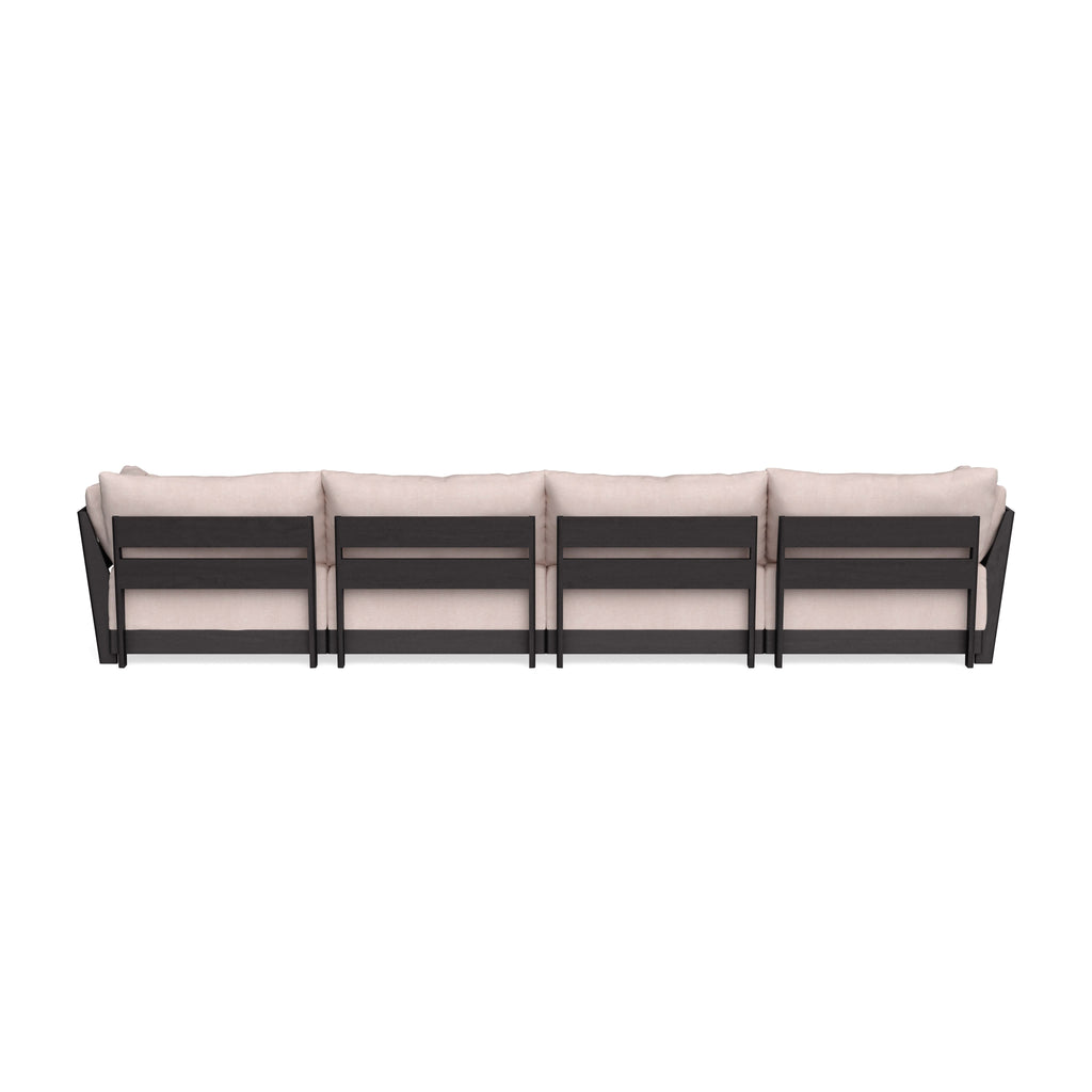 Modular Bondi Black 4-Seater U-Sectional in Blush | Classic Blend